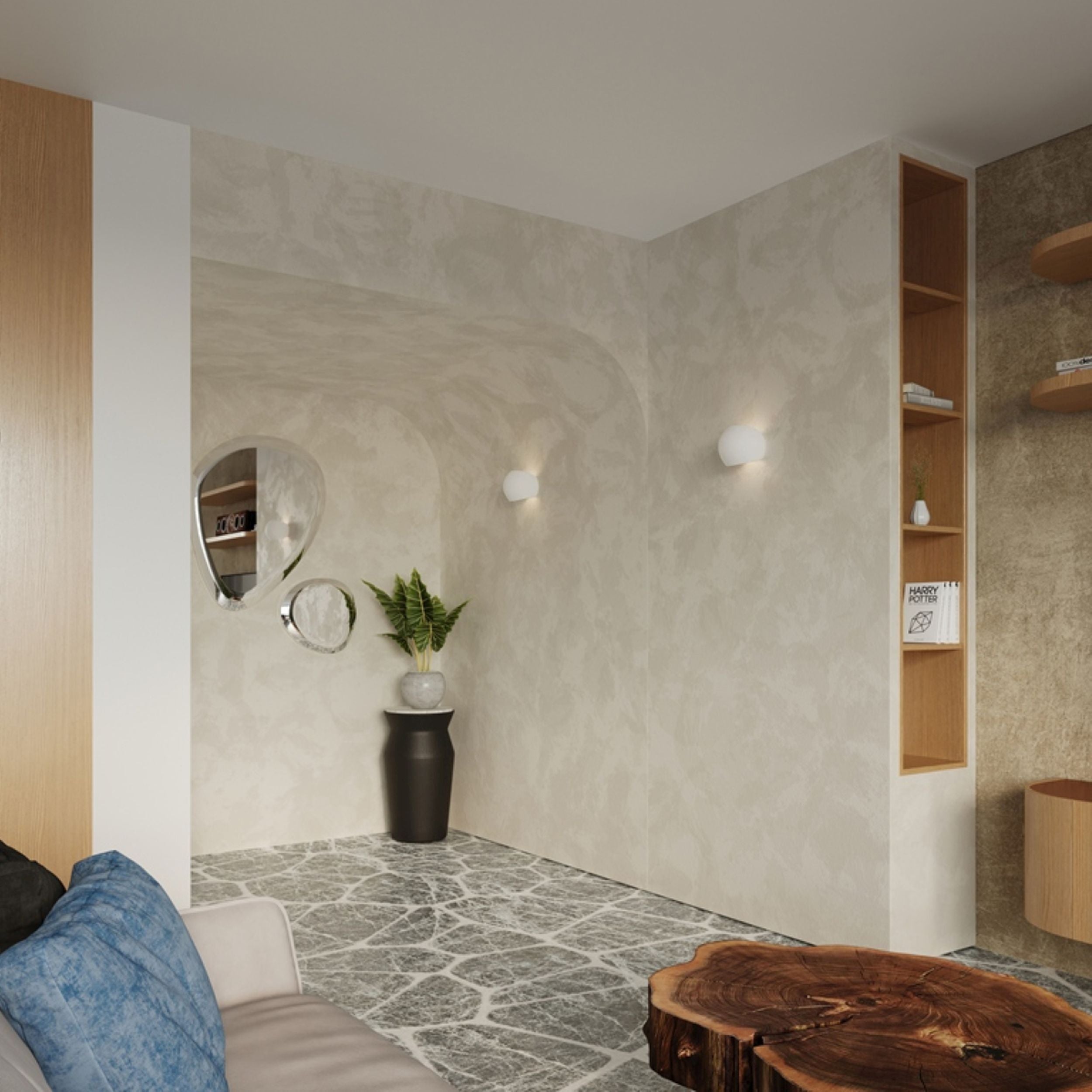 Kinkiet Debesis ceramiczny biały