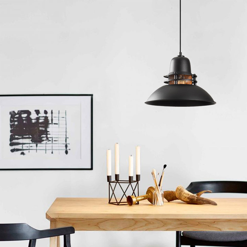 Lampa sufitowa Ardulace industrialna średnica 34 cm czarna