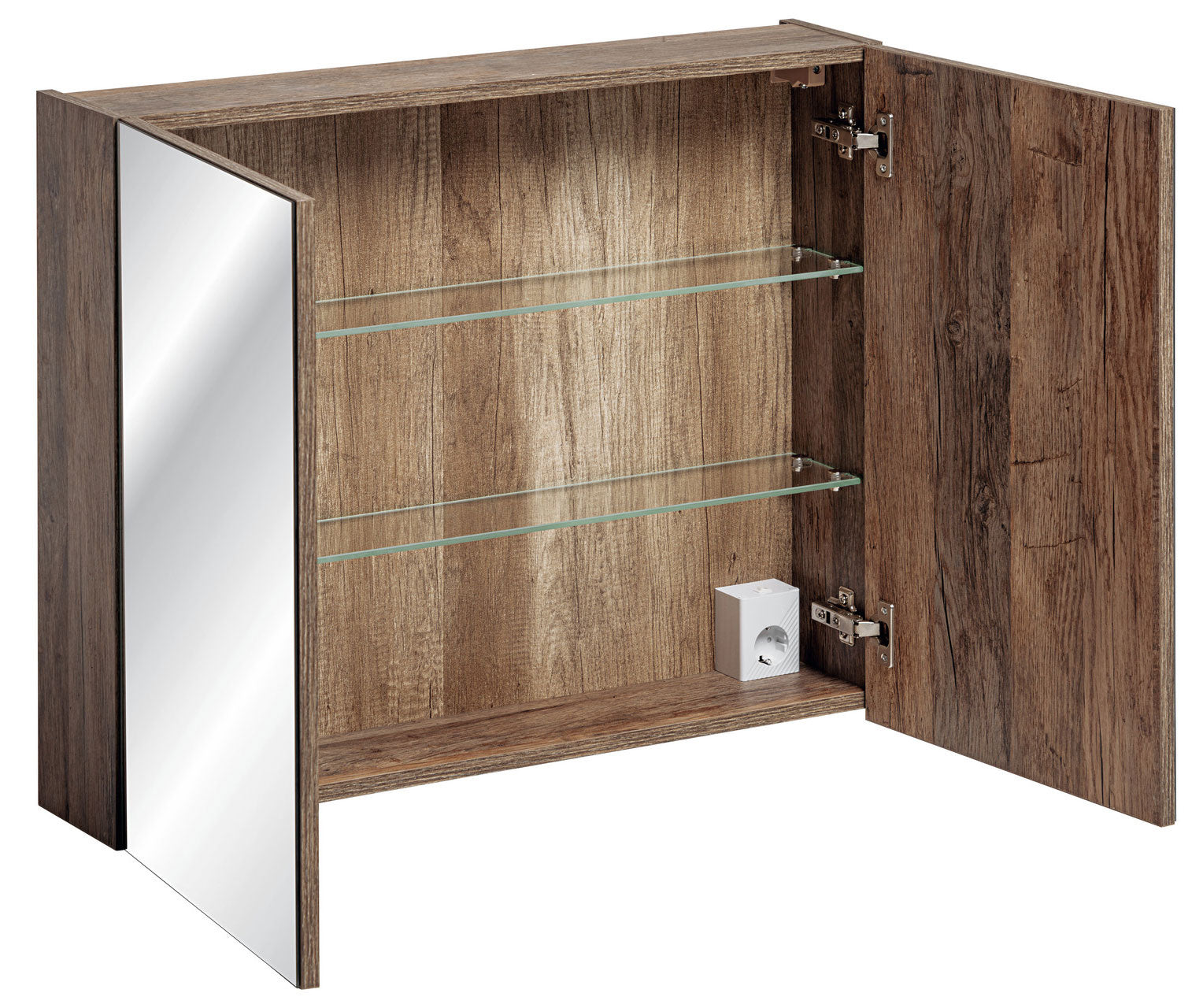 Szafka wisząca Olimmi z lustrem 80 cm dąb santa