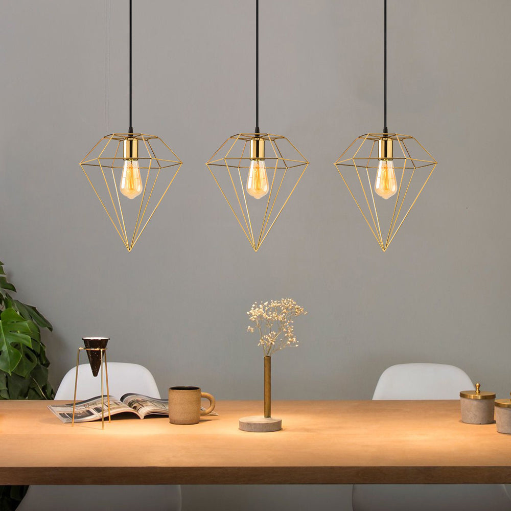Lampa sufitowa Palmares x3 w kształcie diamentu 134 cm złota