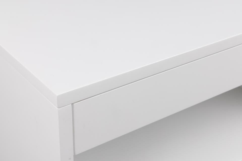 Szafka nocna Dimmery wisząca z płyty MDF z półką i szufladą biała 50x35x24,3 cm