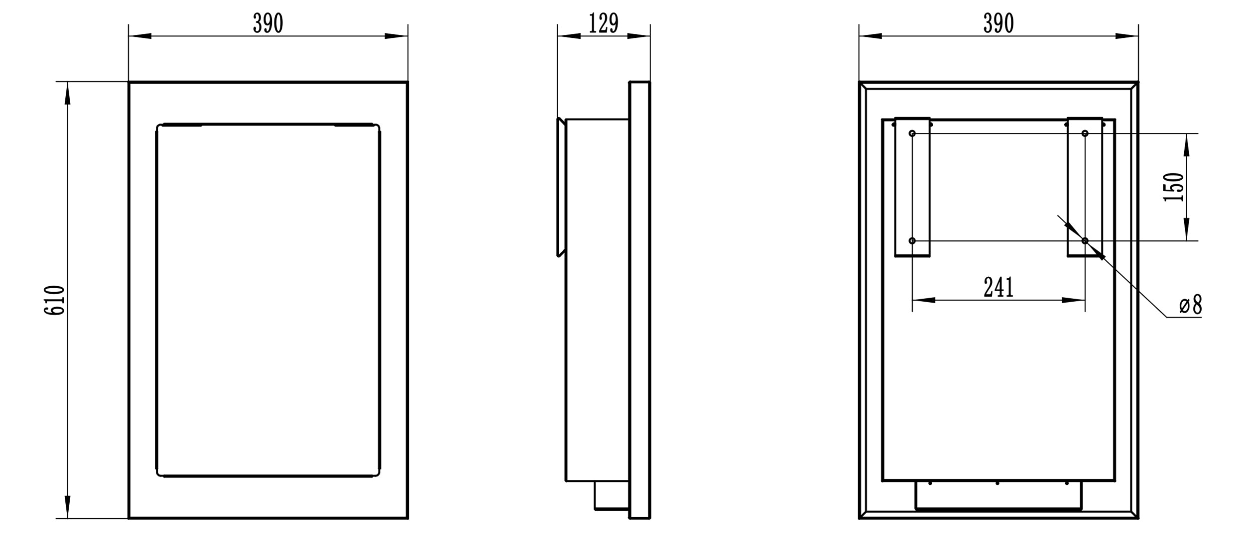 Biokominek wiszący z możliwością zabudowy Diverall 61x39 cm czarna stal
