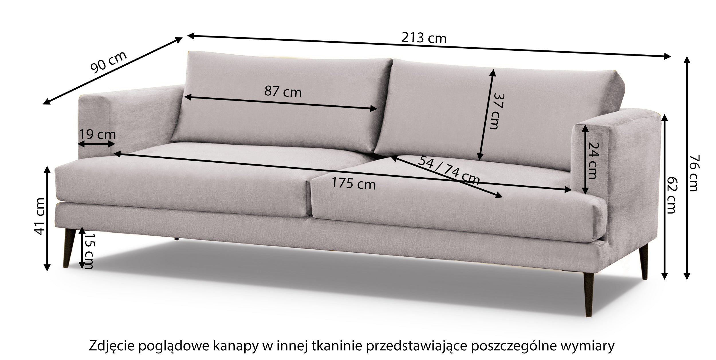Sofa trzyosobowa Dragato oliwkowa welur
