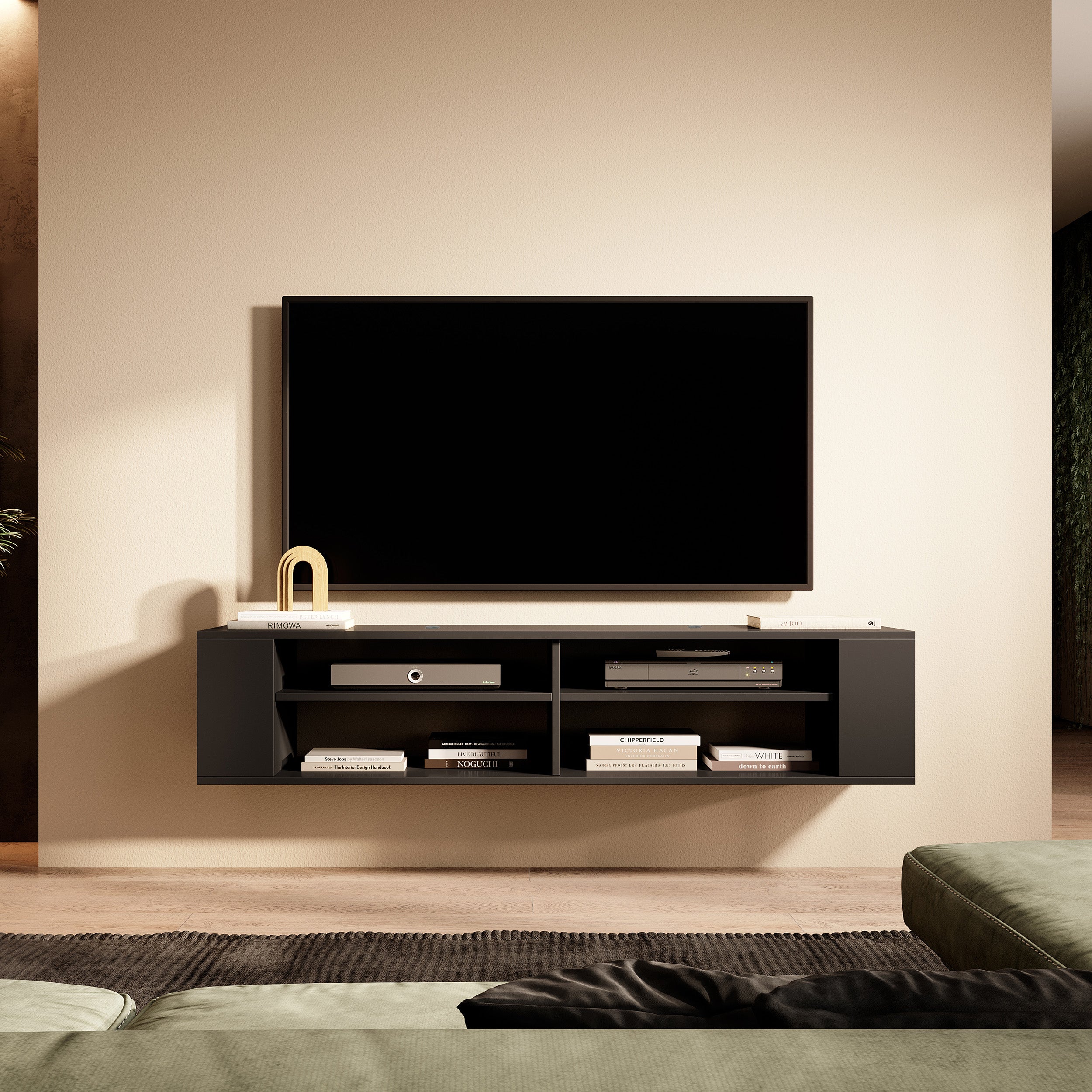 Szafka RTV Wall 140 cm Czarny