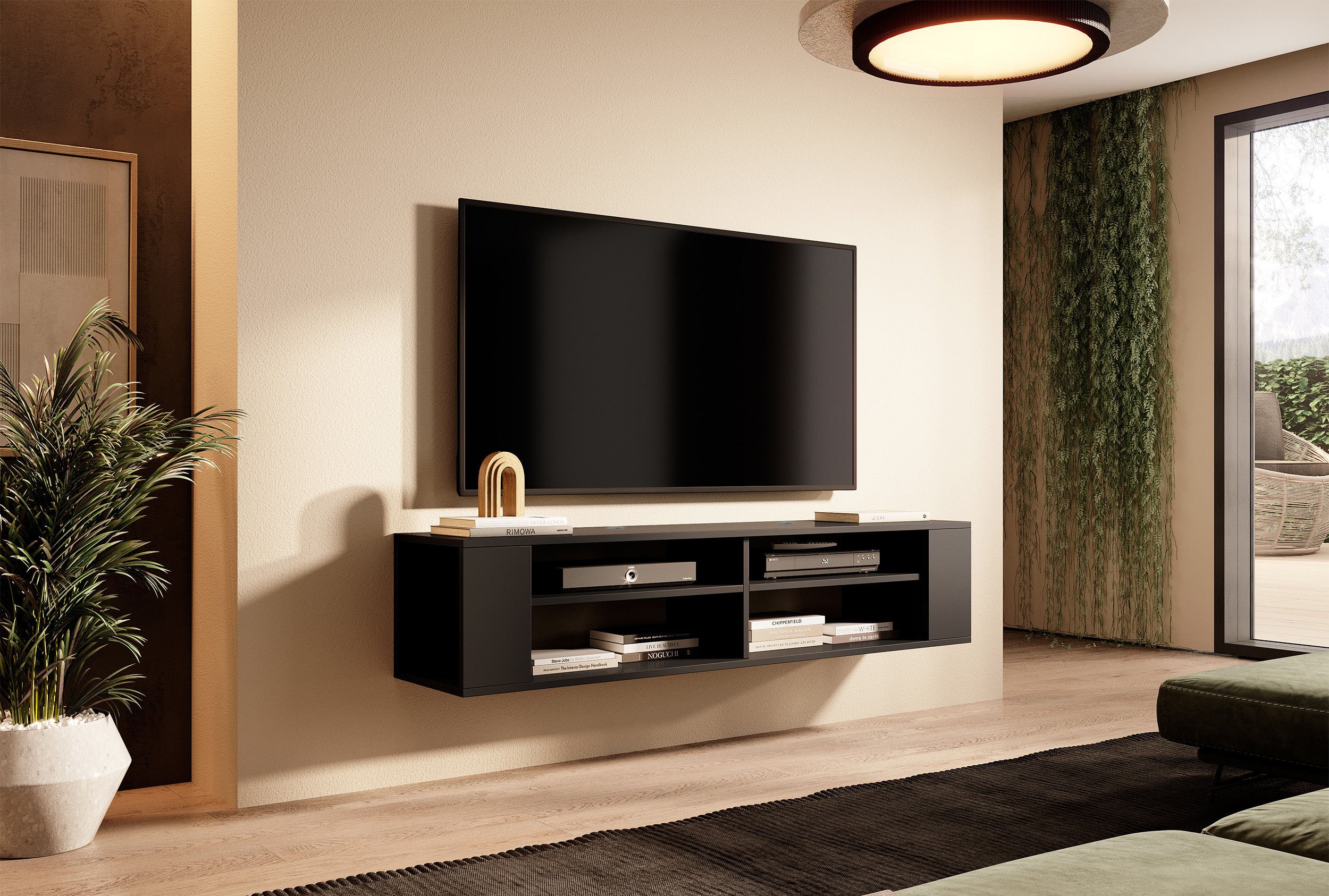 Szafka RTV Wall 140 cm Czarny