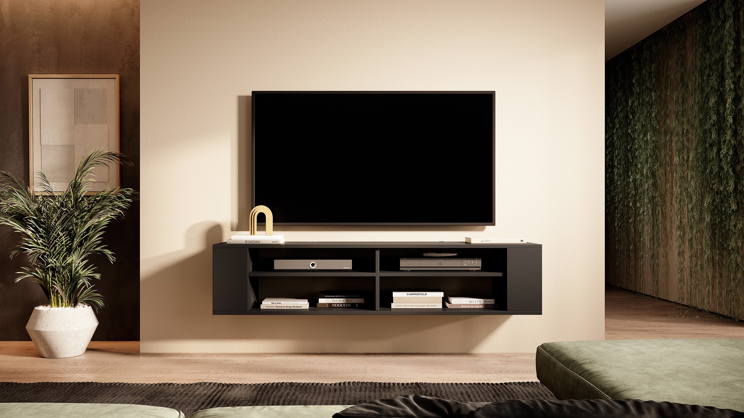 Szafka RTV Wall 140 cm Czarny