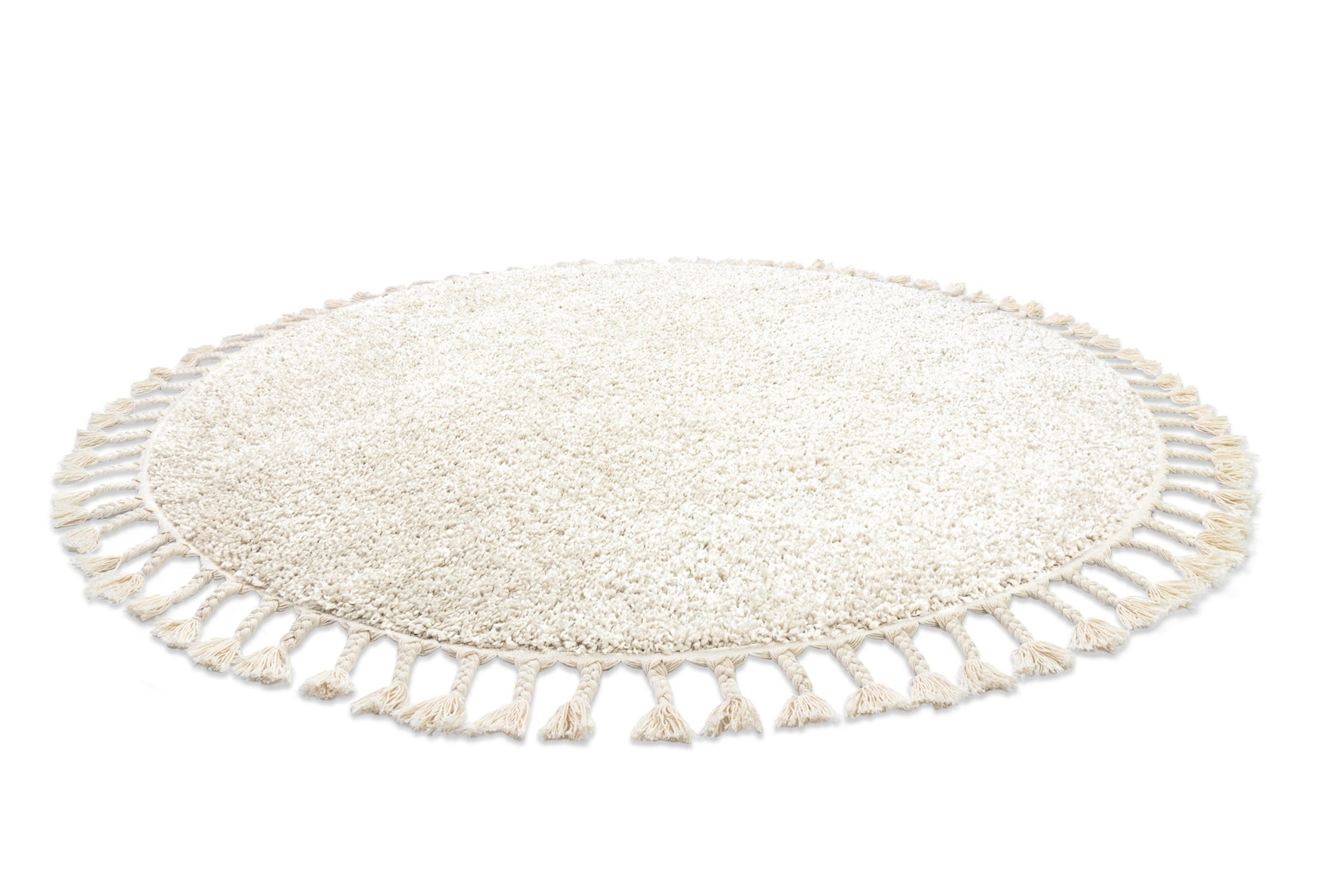 Dywan Berber ⌀120 cm kremowy