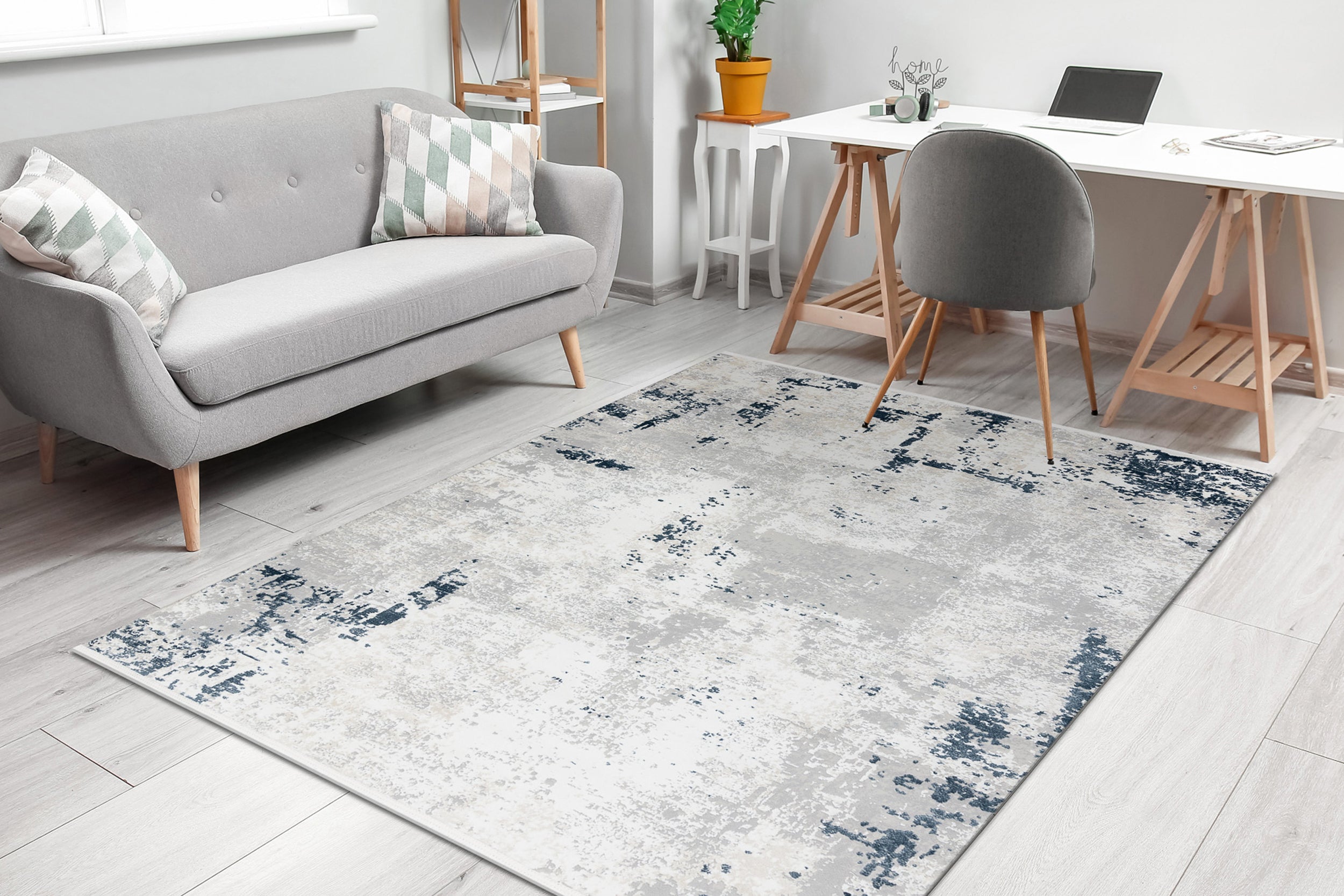 Dywan Duke 160x220 cm krem / niebieski