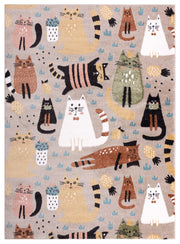 Dywan dziecięcy Fun Kittens 80x150 cm beżowy