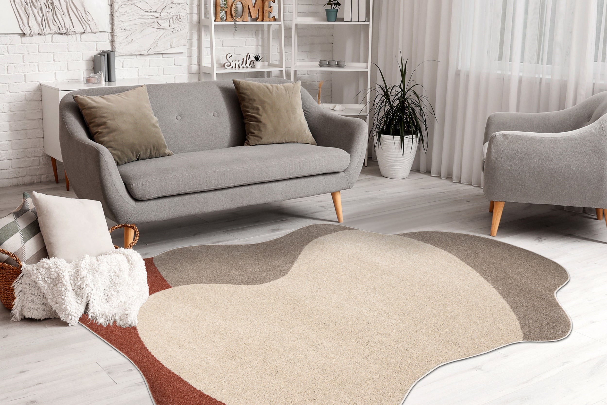 Dywan Fusion 160x220 cm krem / terakota