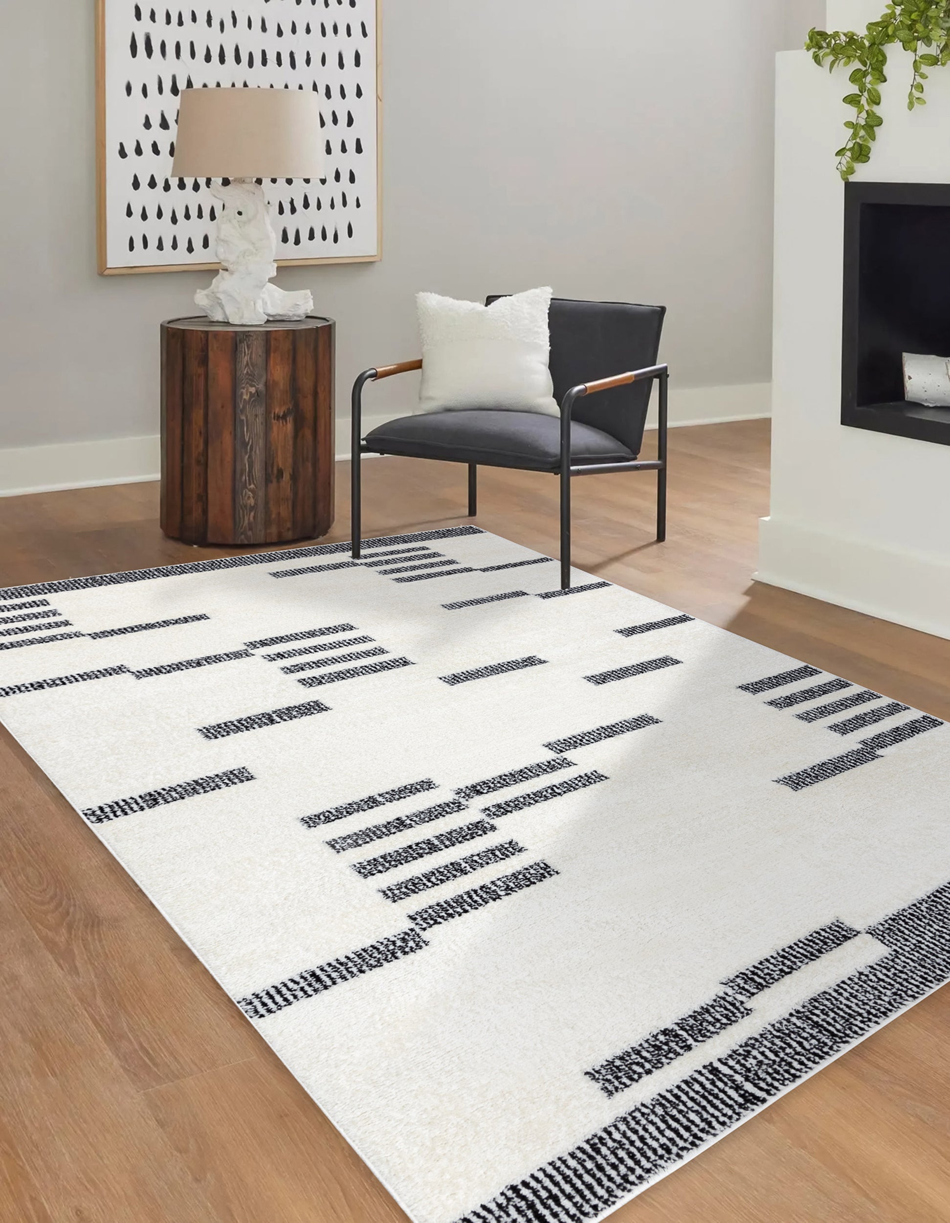 Dywan Mode 160x220 cm krem / czarny geometryczny