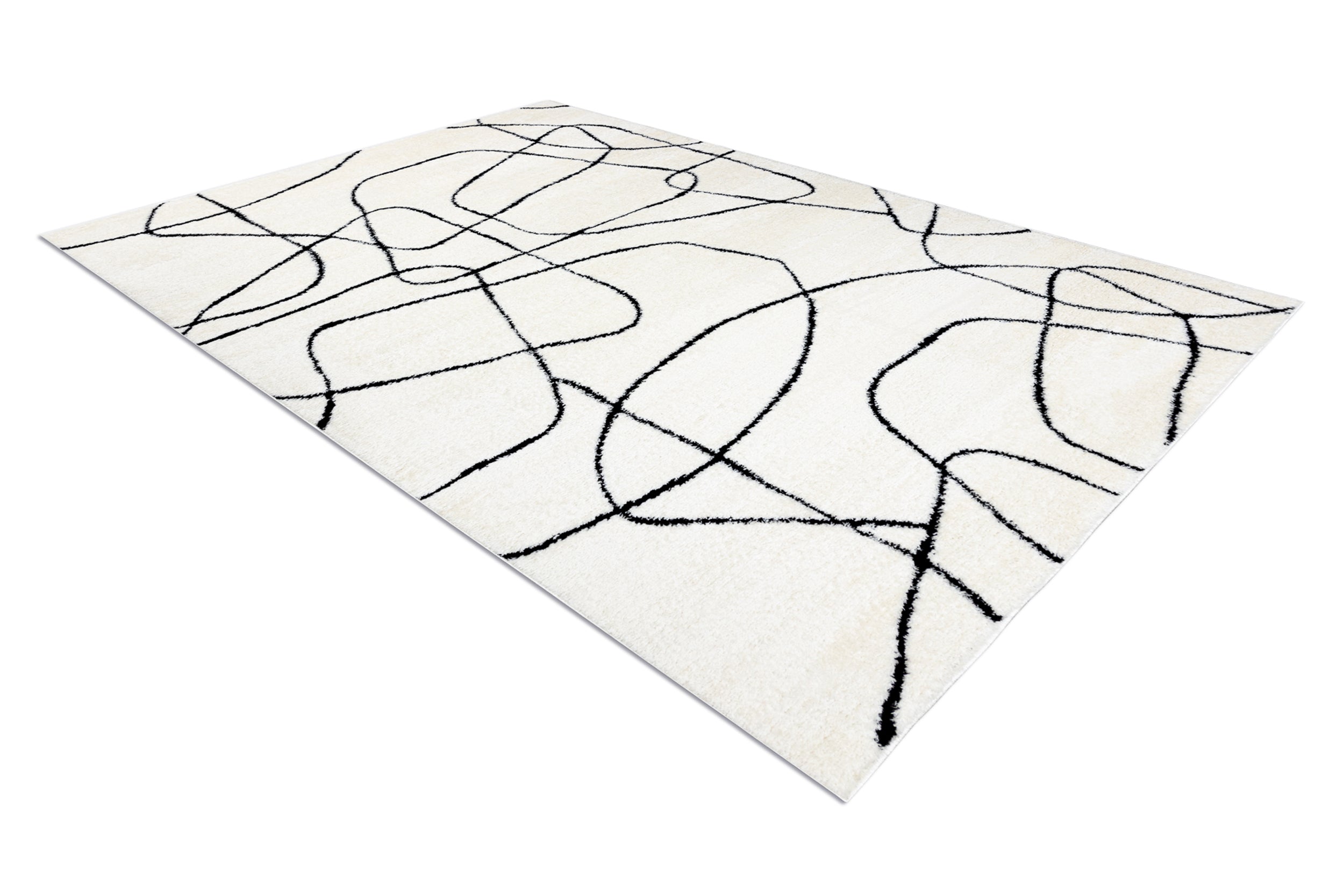 Dywan Mode 160x220 cm krem / czarny abstrakcja