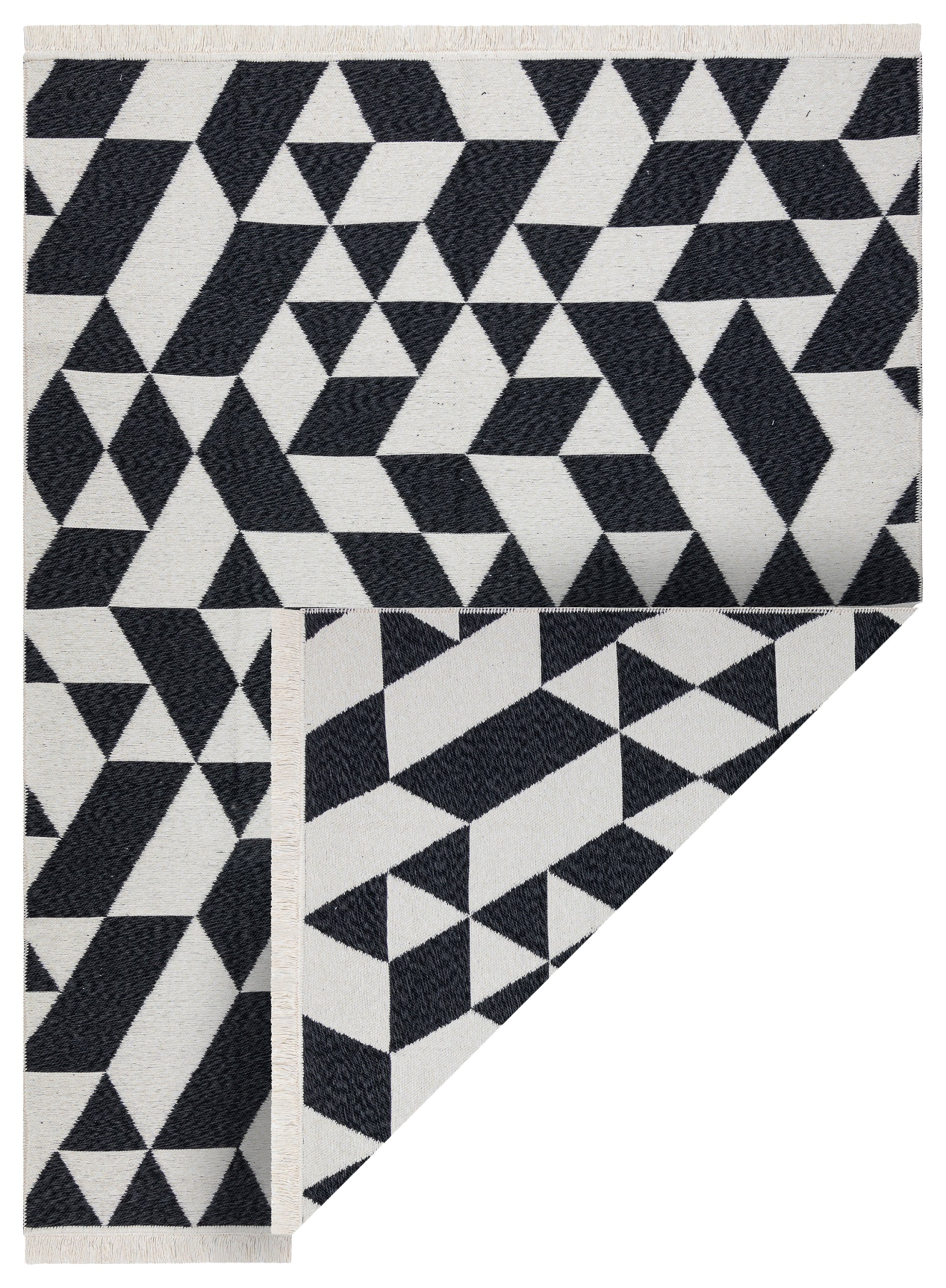 Dywan Twin 160x220 cm czarny / krem geometryczny
