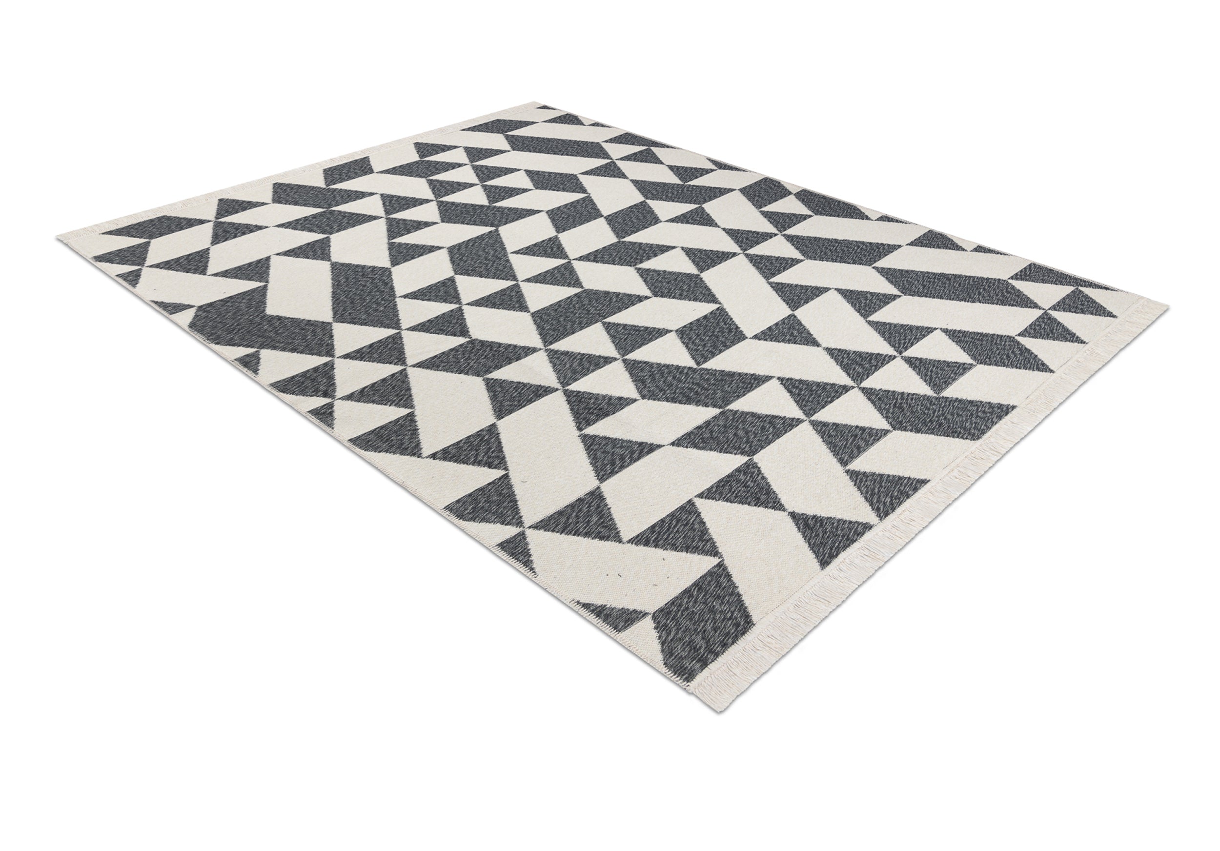 Dywan Twin 160x220 cm antracyt / krem geometryczny