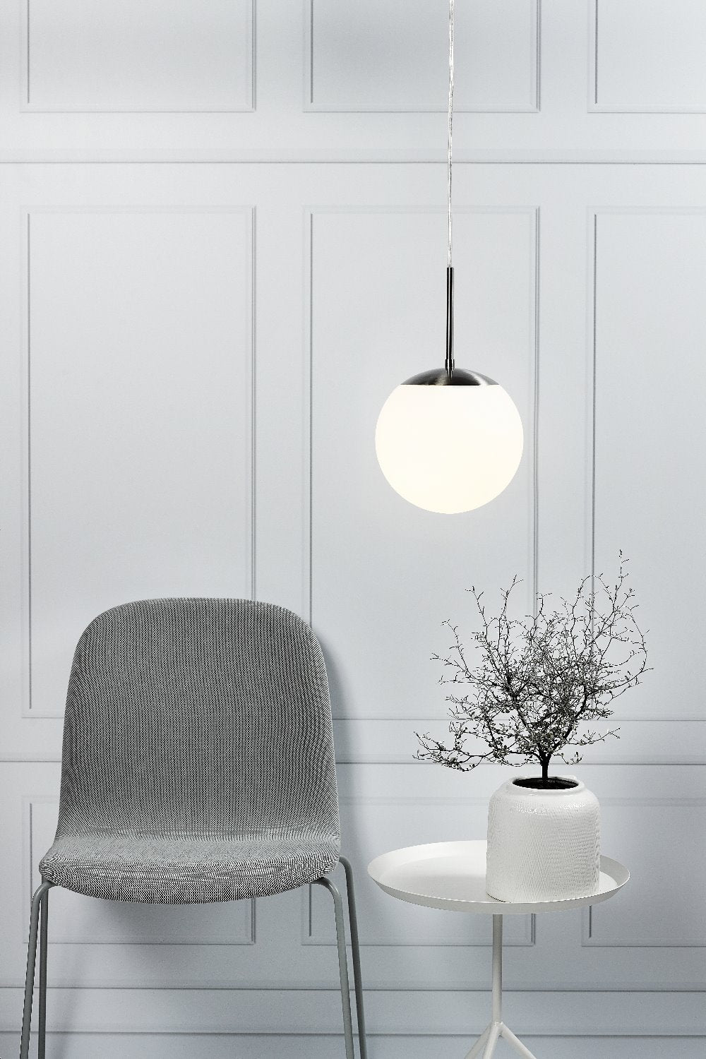 Lampa wisząca Cafe średnica 20 cm mlecznobiałe szkło