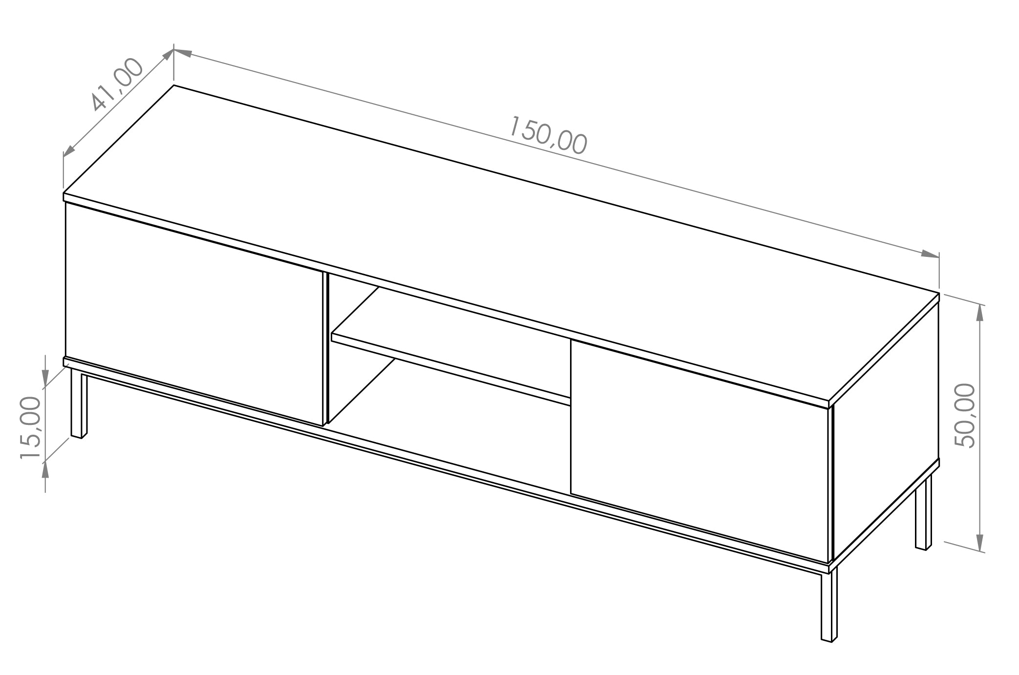 Szafka RTV Perila 150 cm czarna