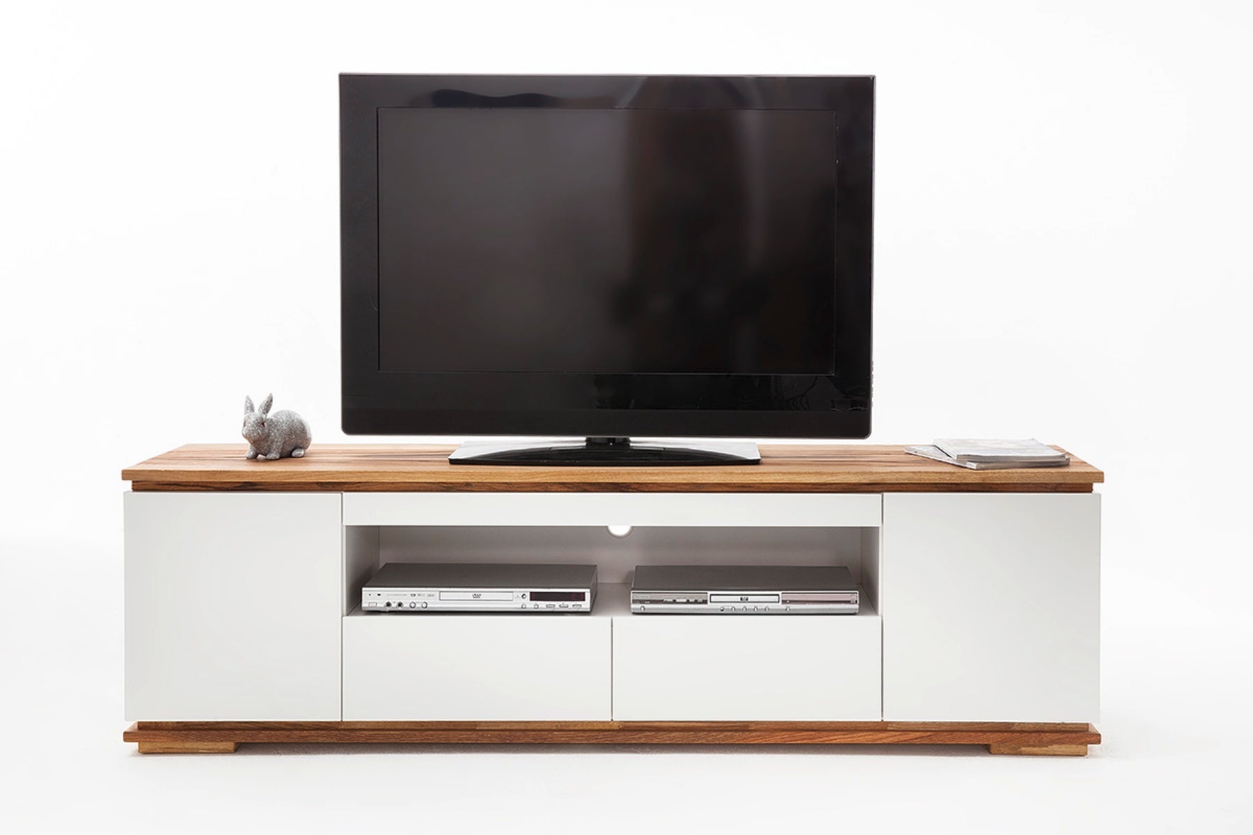Szafka RTV Bridder 202 cm biały mat/dąb