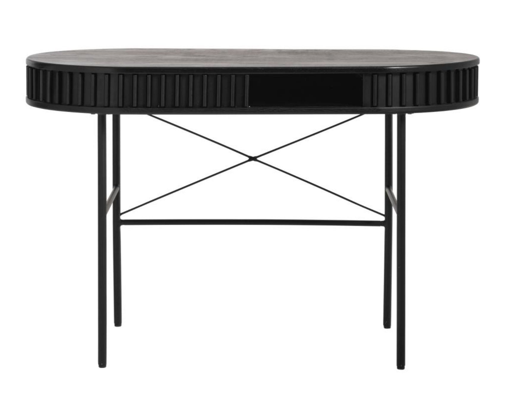 Biurko Ovitties 120x60 cm czarne lamele