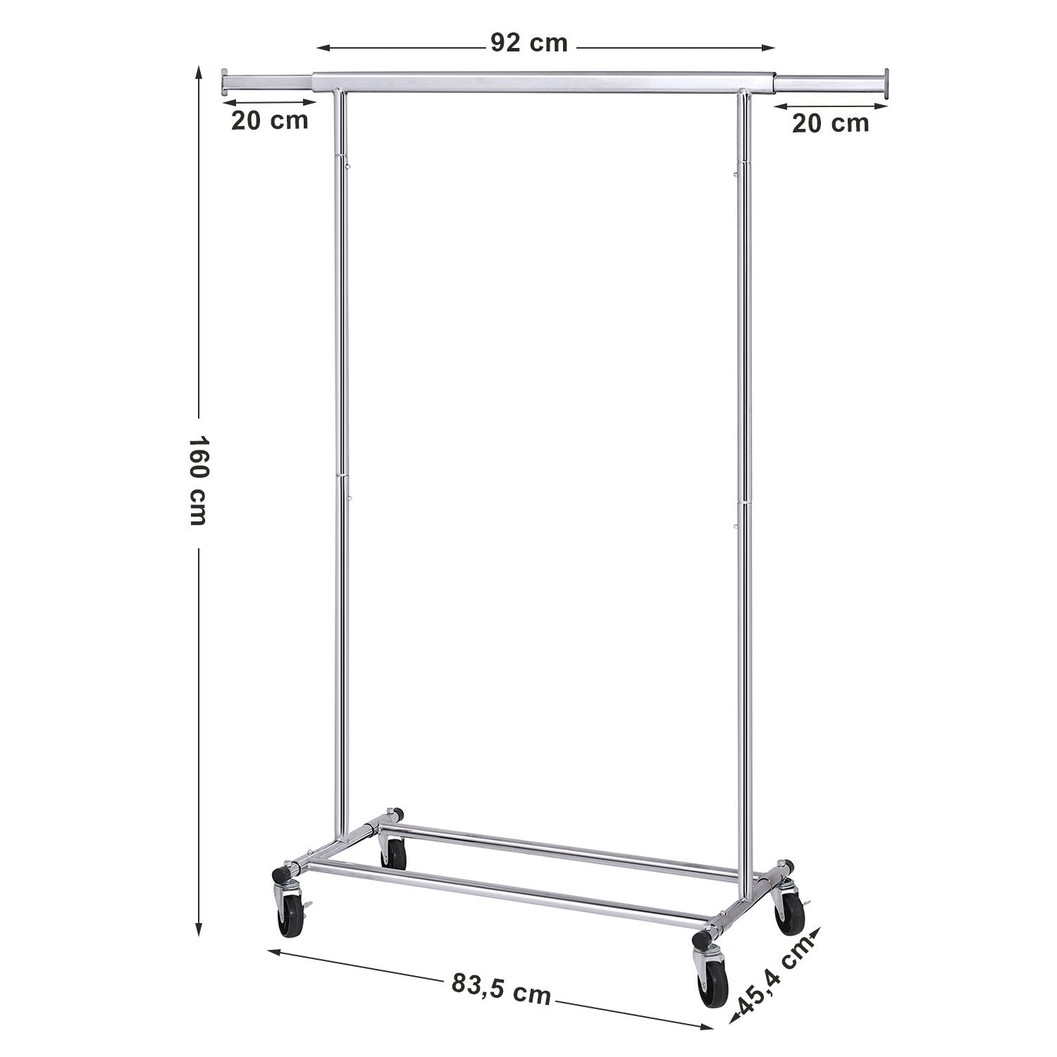 Wieszak mobilny Corle 92-132 cm