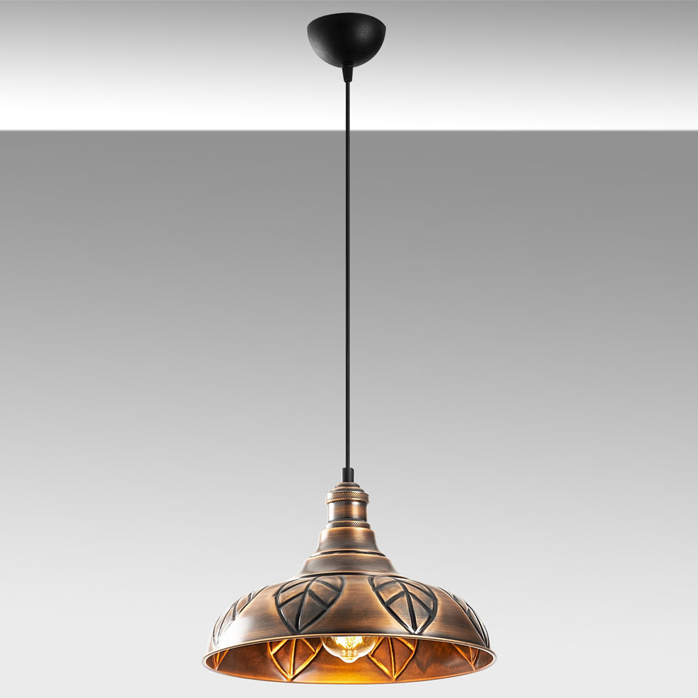 Lampa sufitowa Ardulace ze zdobieniami średnica 32 cm miedziana
