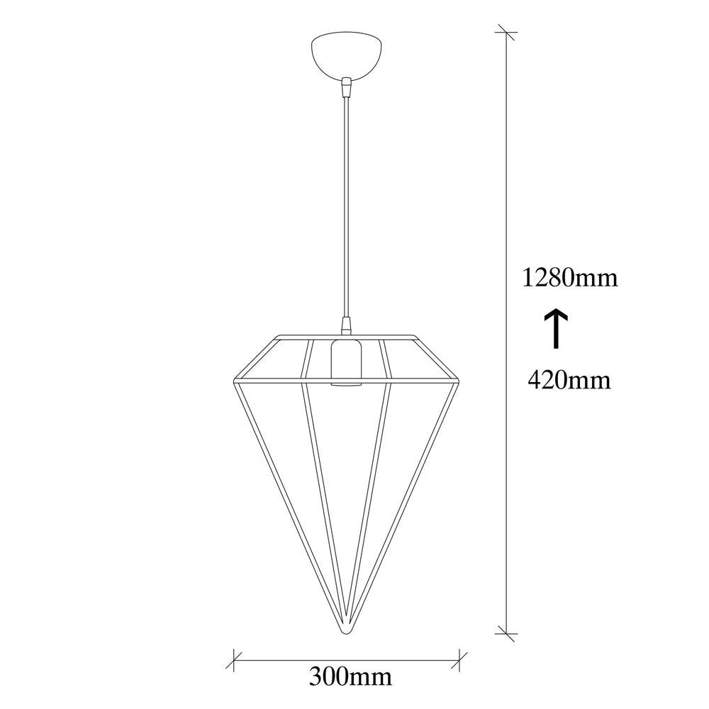 Lampa sufitowa Palmares w kształcie diamentu średnica 30 cm złota