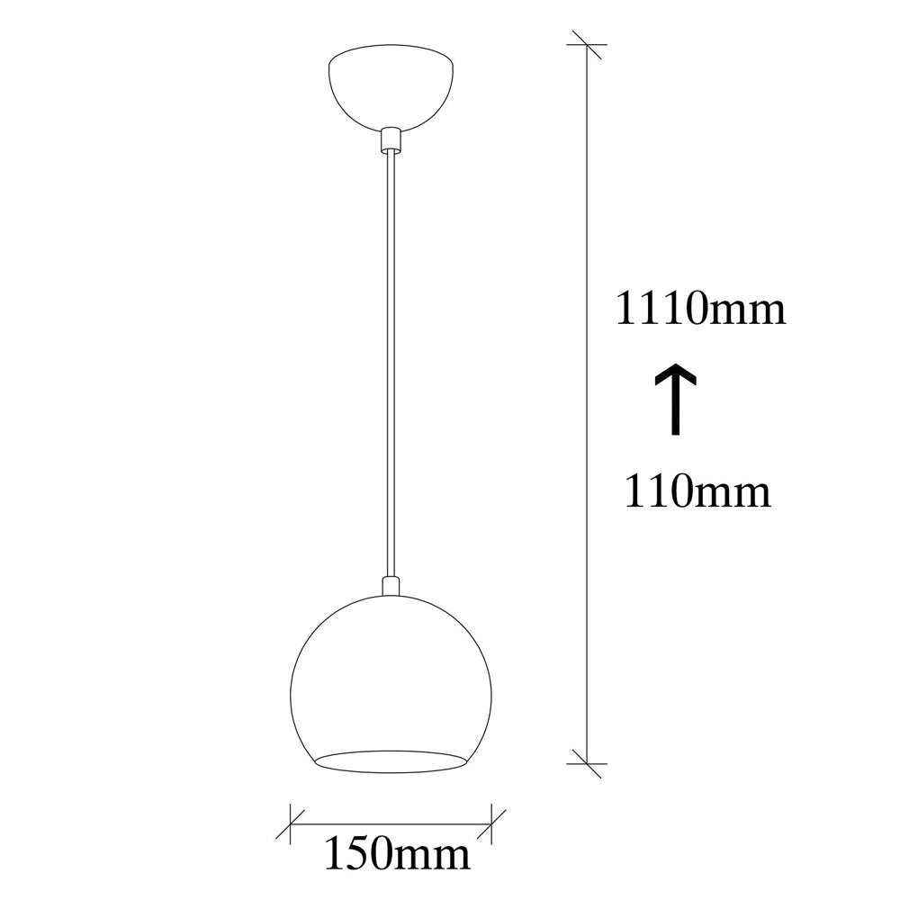 Lampa wisząca Kiento w kształcie kuli średnica 30 cm srebrna