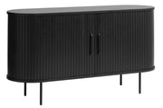 Komoda Gativel 140x76 cm lamele dąb czarny