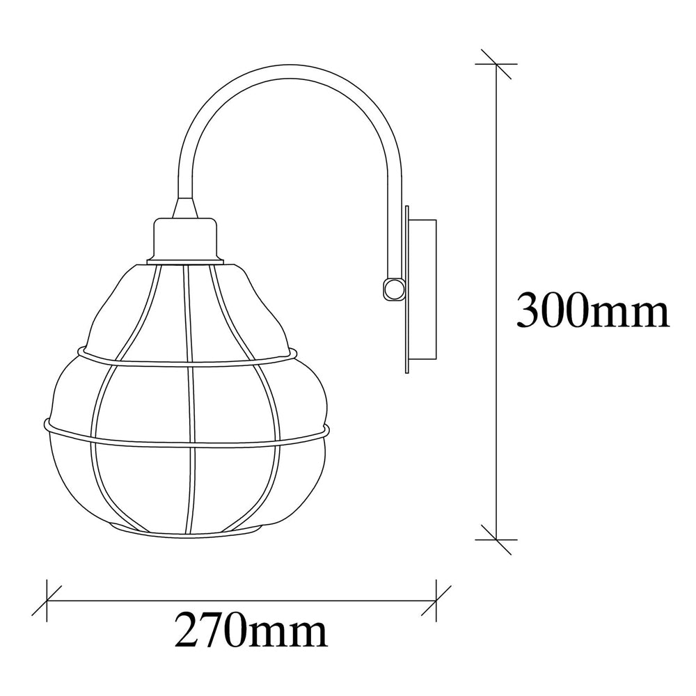 Kinkiet ścienny Coradime szklany gruszka średnica 20 cm miedziany