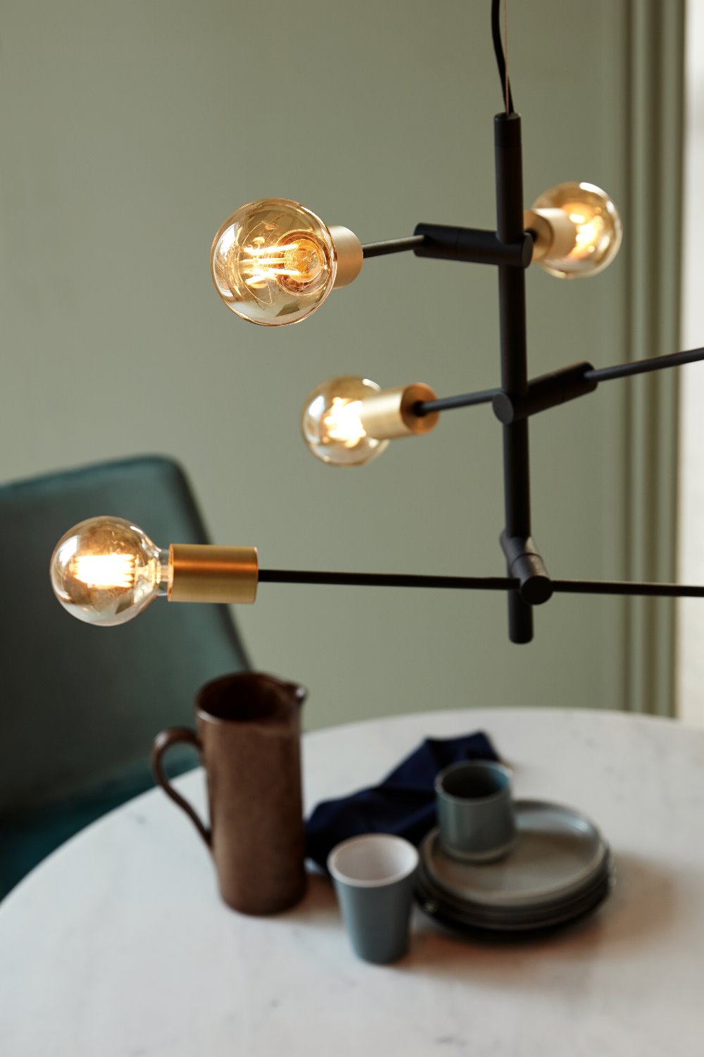 Lampa wisząca Josefine x6 czarno-złota