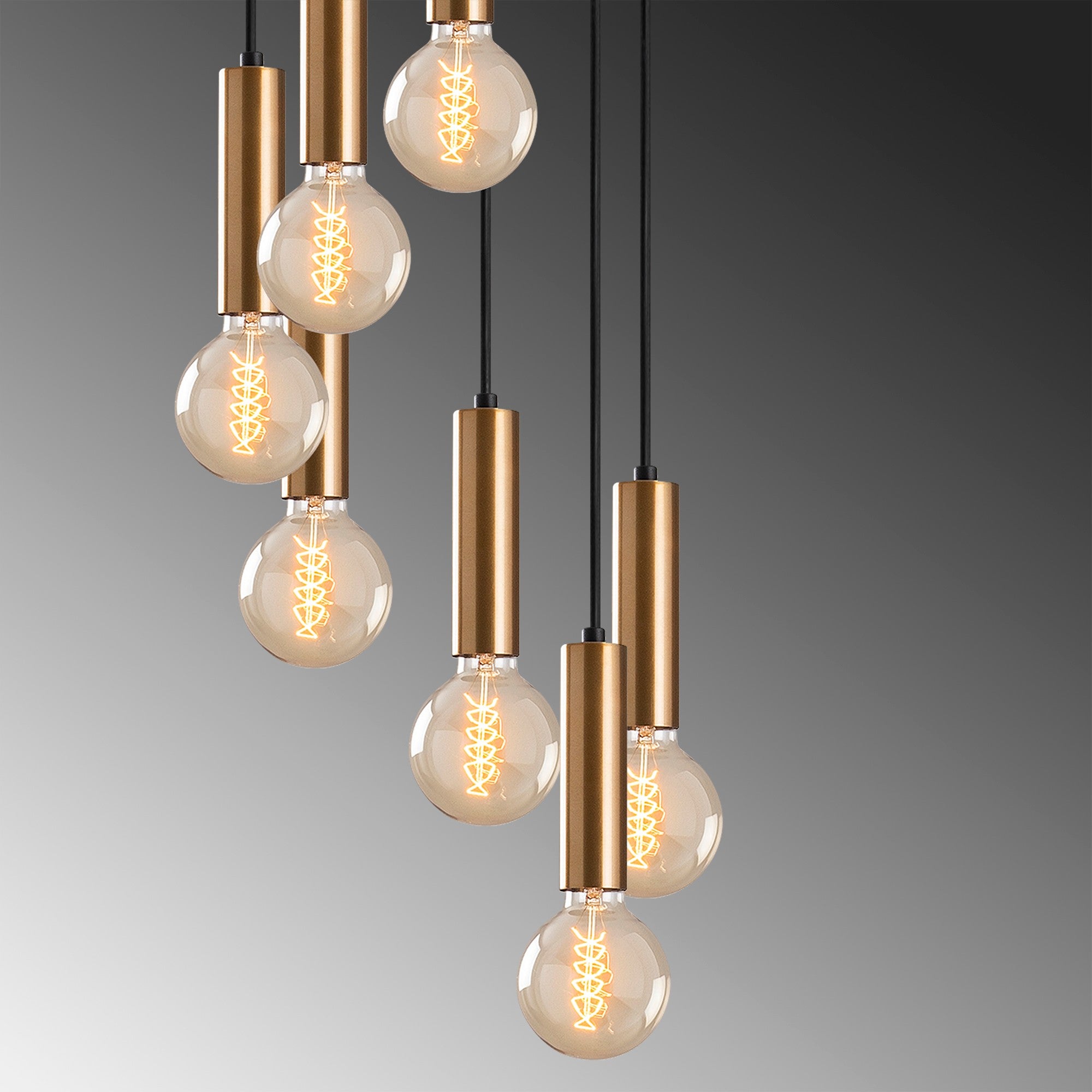 Lampa wisząca Thestly x7 czarno-złota