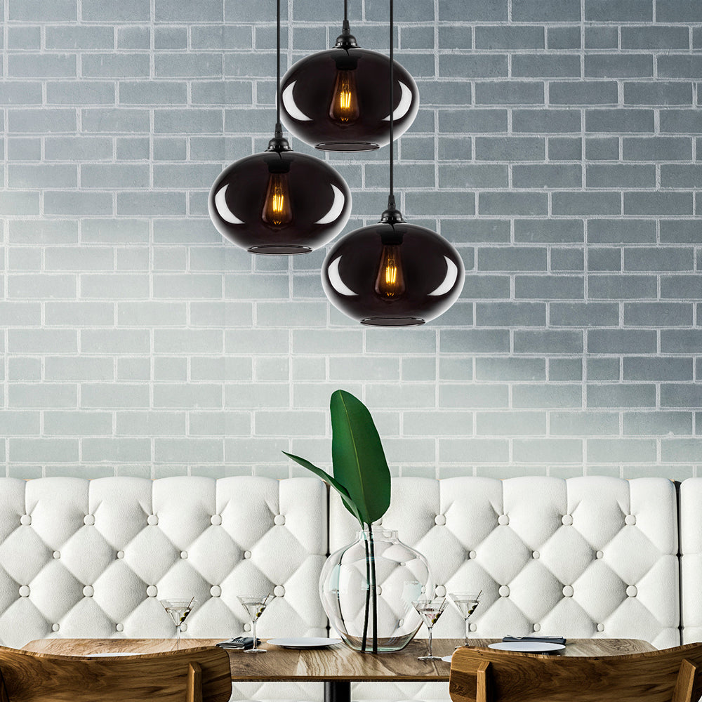 Lampa wisząca Communis x3 kaskada dymiony klosz 61 cm