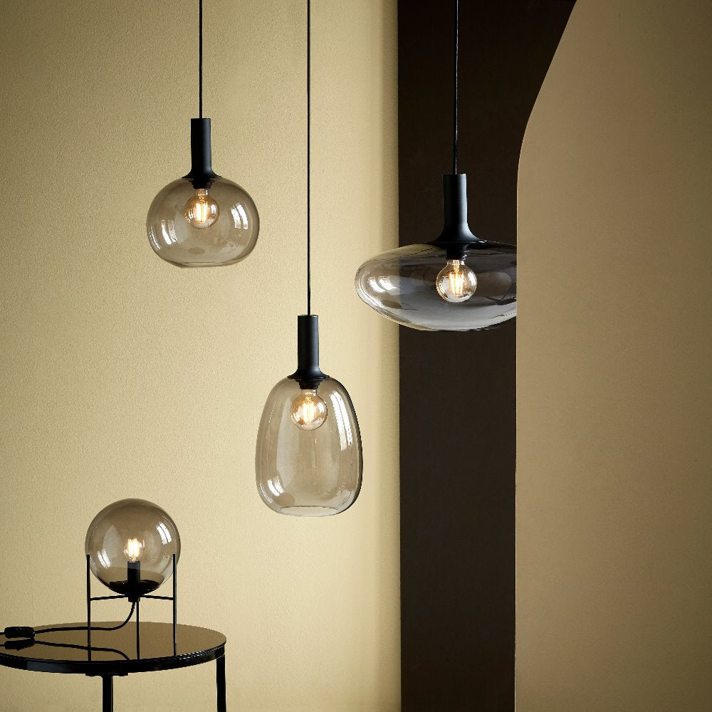 Lampa wisząca Alton średnica 25 cm szare szkło