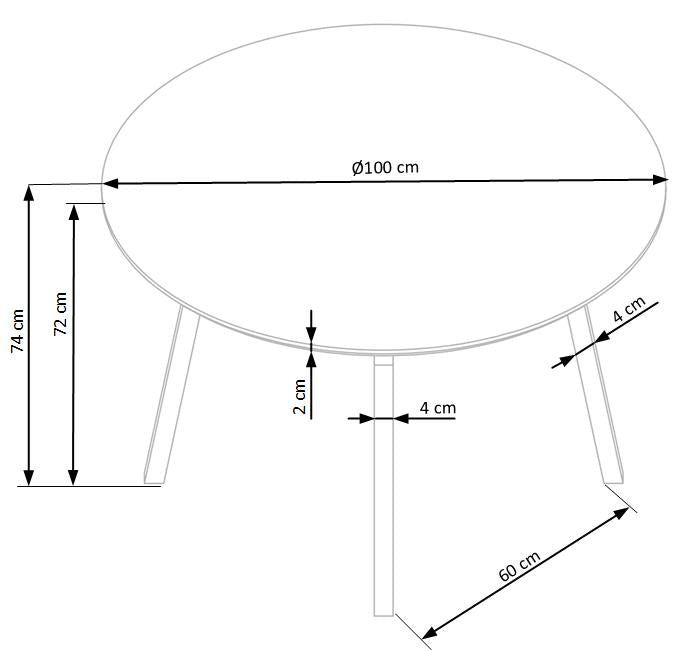 Stół do jadalni Opiatiest okrągły średnica 100 cm jasny popiel/czarny