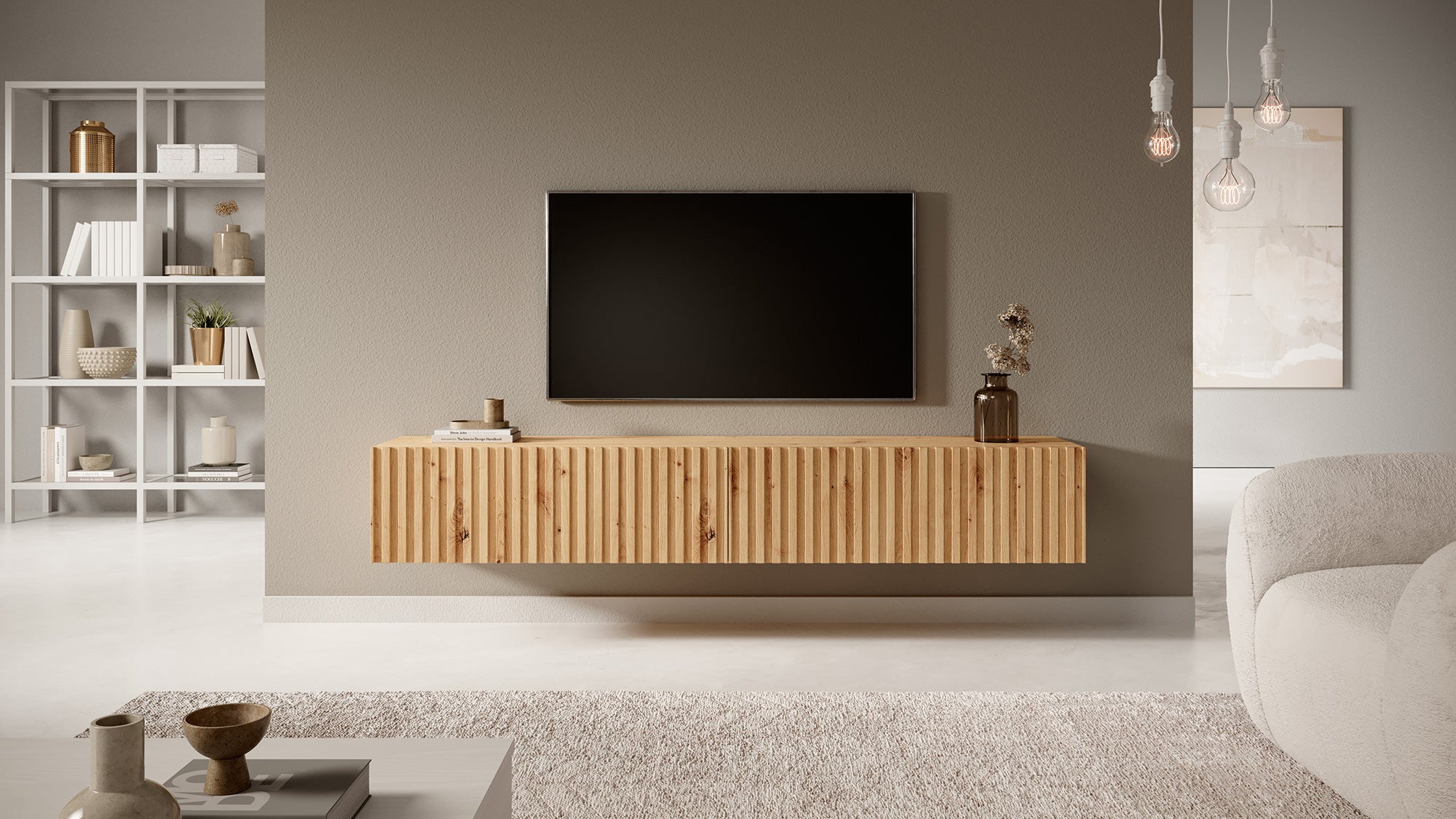 Szafka RTV Telire 175 cm dąb artisan lamele