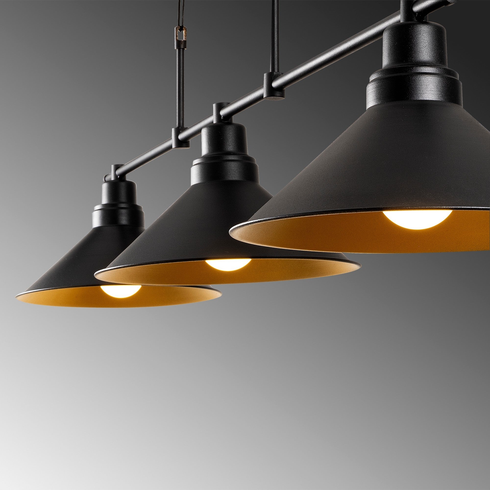 Lampa wisząca Devolum x3 czarna
