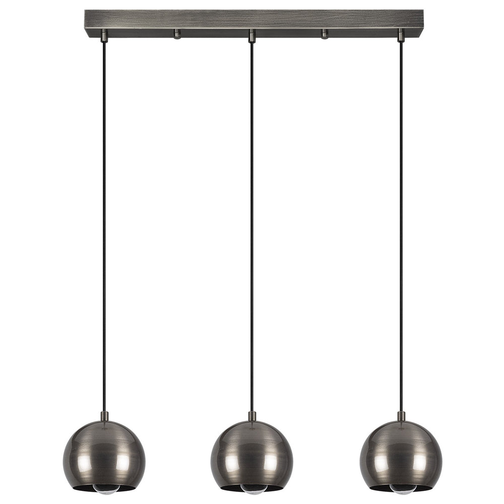 Lampa wisząca Kiento x3 w kształcie kuli średnica 15 cm platynowa
