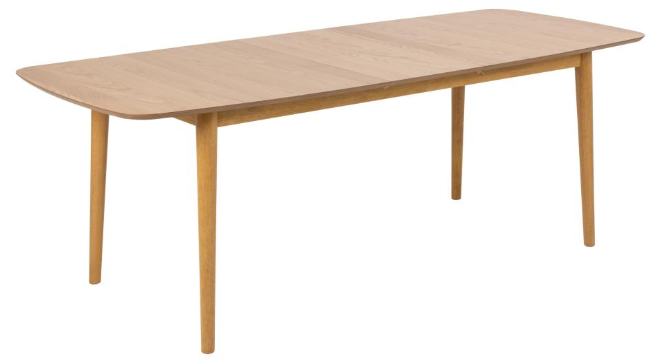 Stół do jadalni Elisma rozkładany fornir dębowy lakierowany 180-219 cm