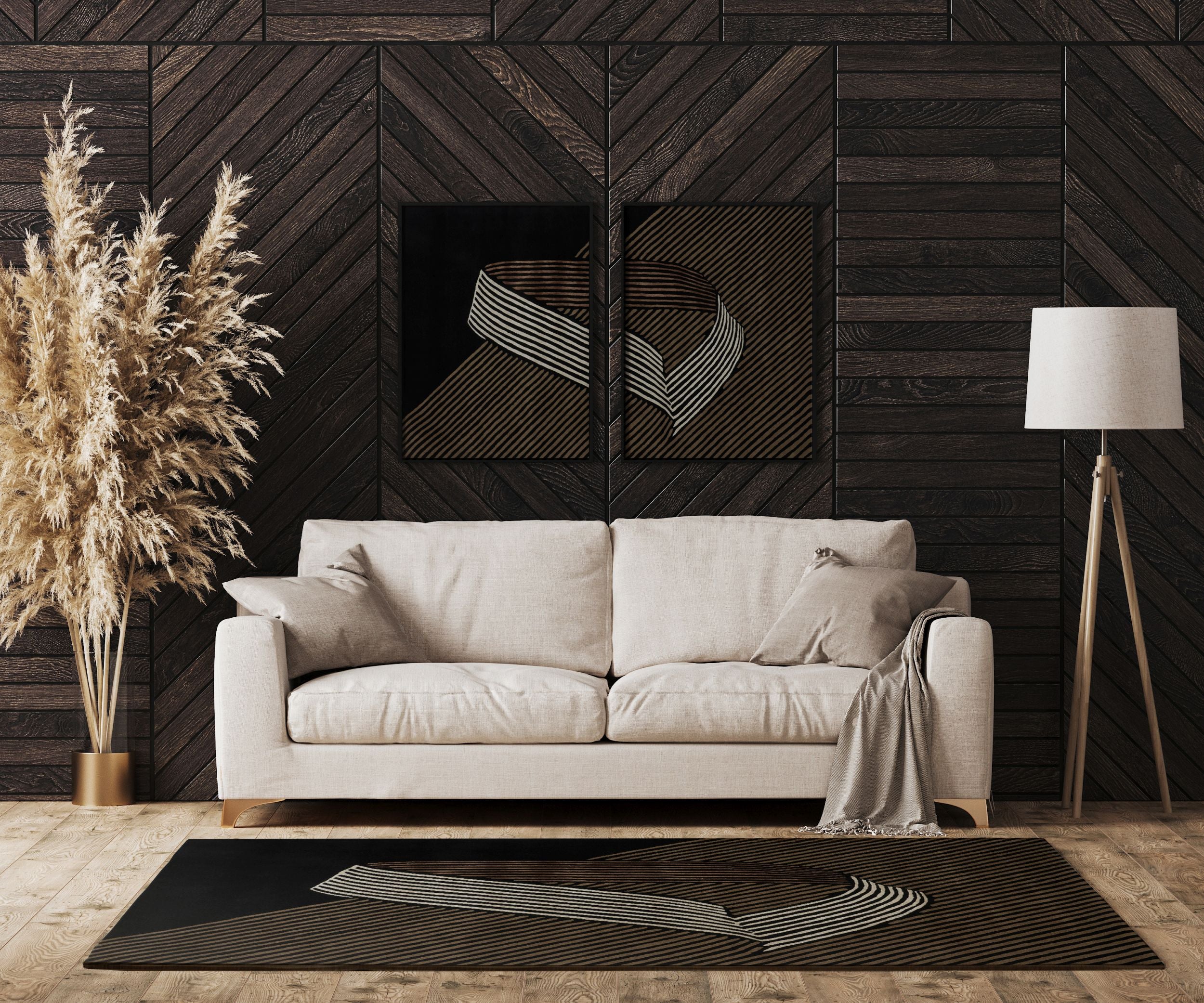 Dywan Emerald 160x230 cm z wełną brązowo-czarny