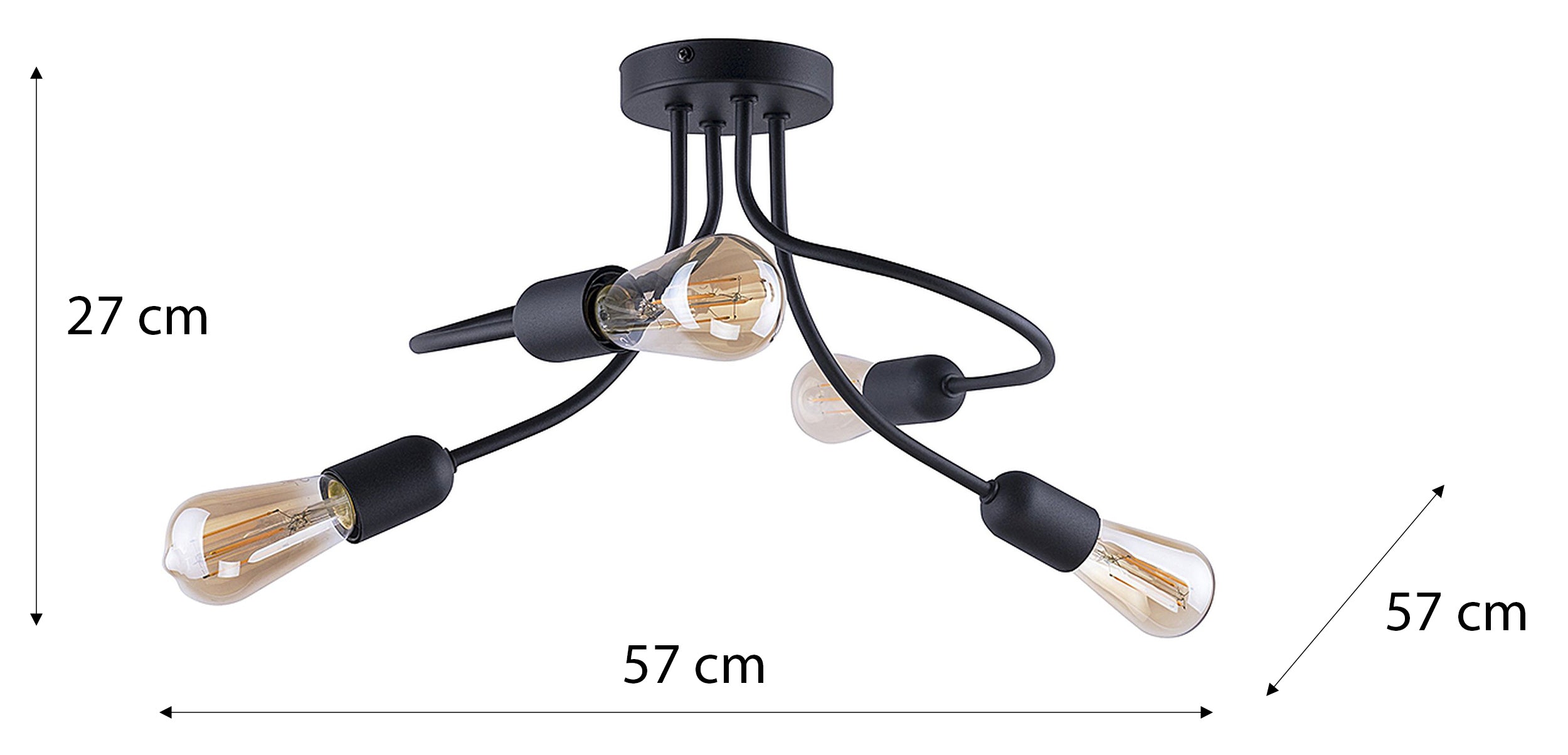 Lampa wisząca Emigur x4 czarna