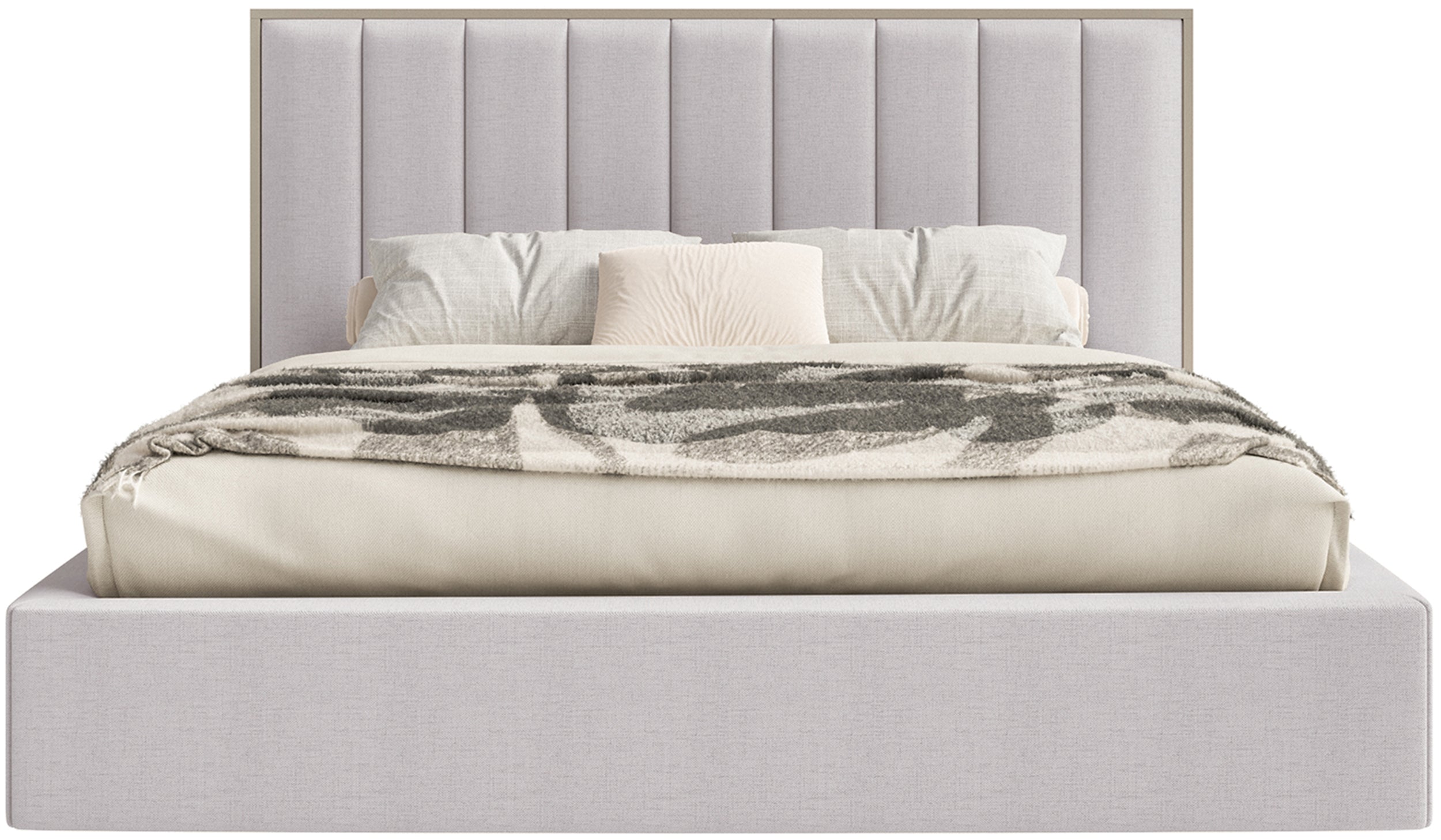 Łóżko tapicerowane 160x200 cm Togents z oświetleniem LED szare szenil hydrofobowy