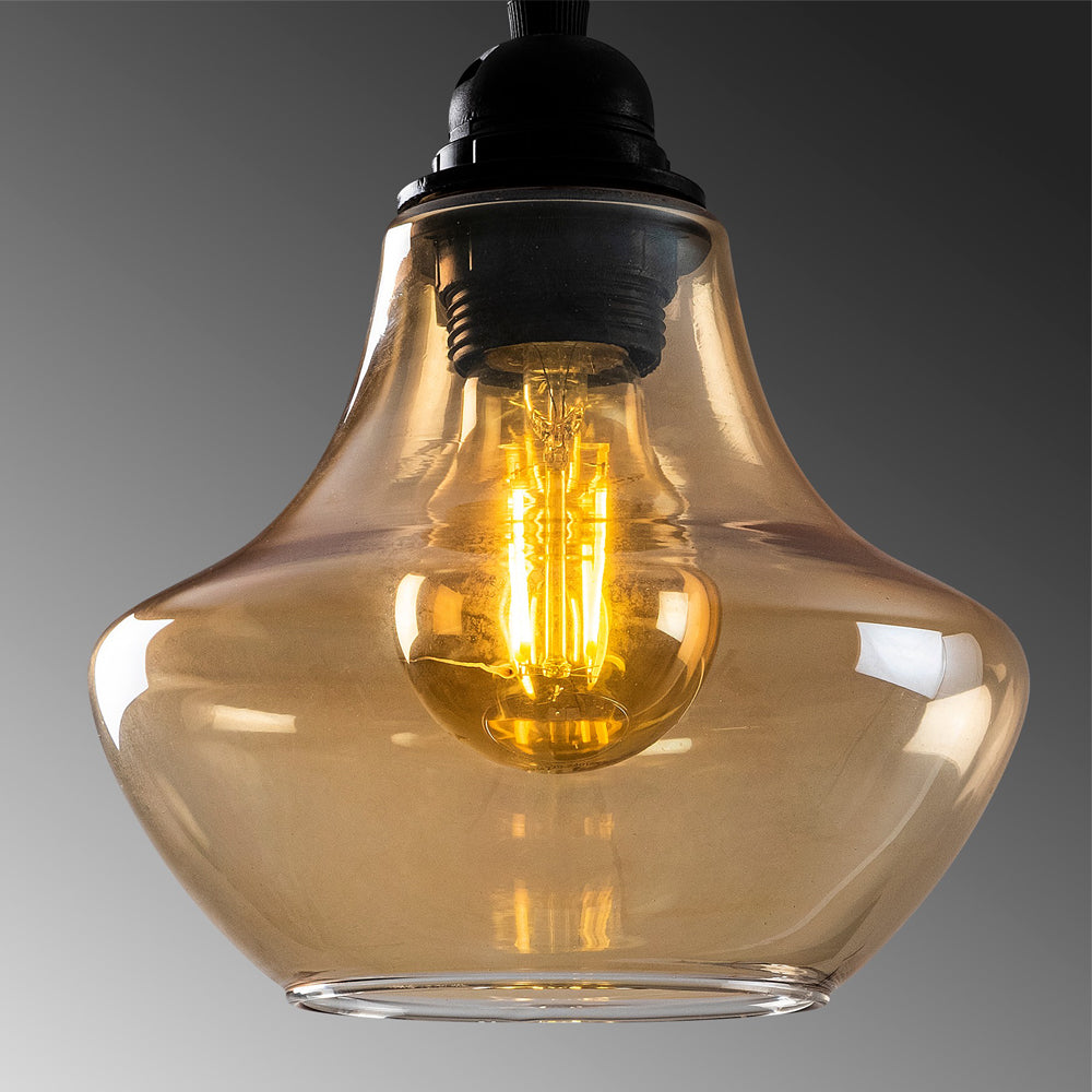 Lampa sufitowa Cheeny x3 na okrągłej podsufitce dzwon średnica 15 cm czarna
