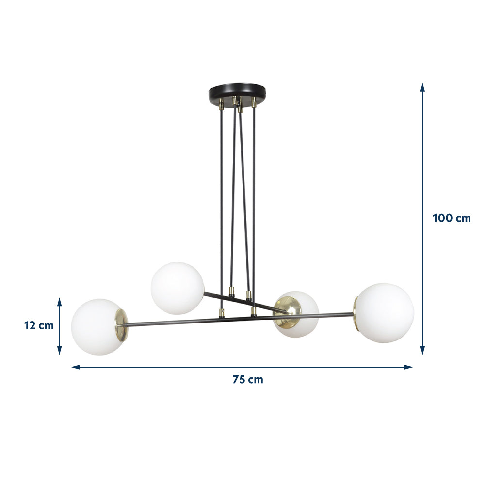 Lampa wisząca Rivarolo czarna x4