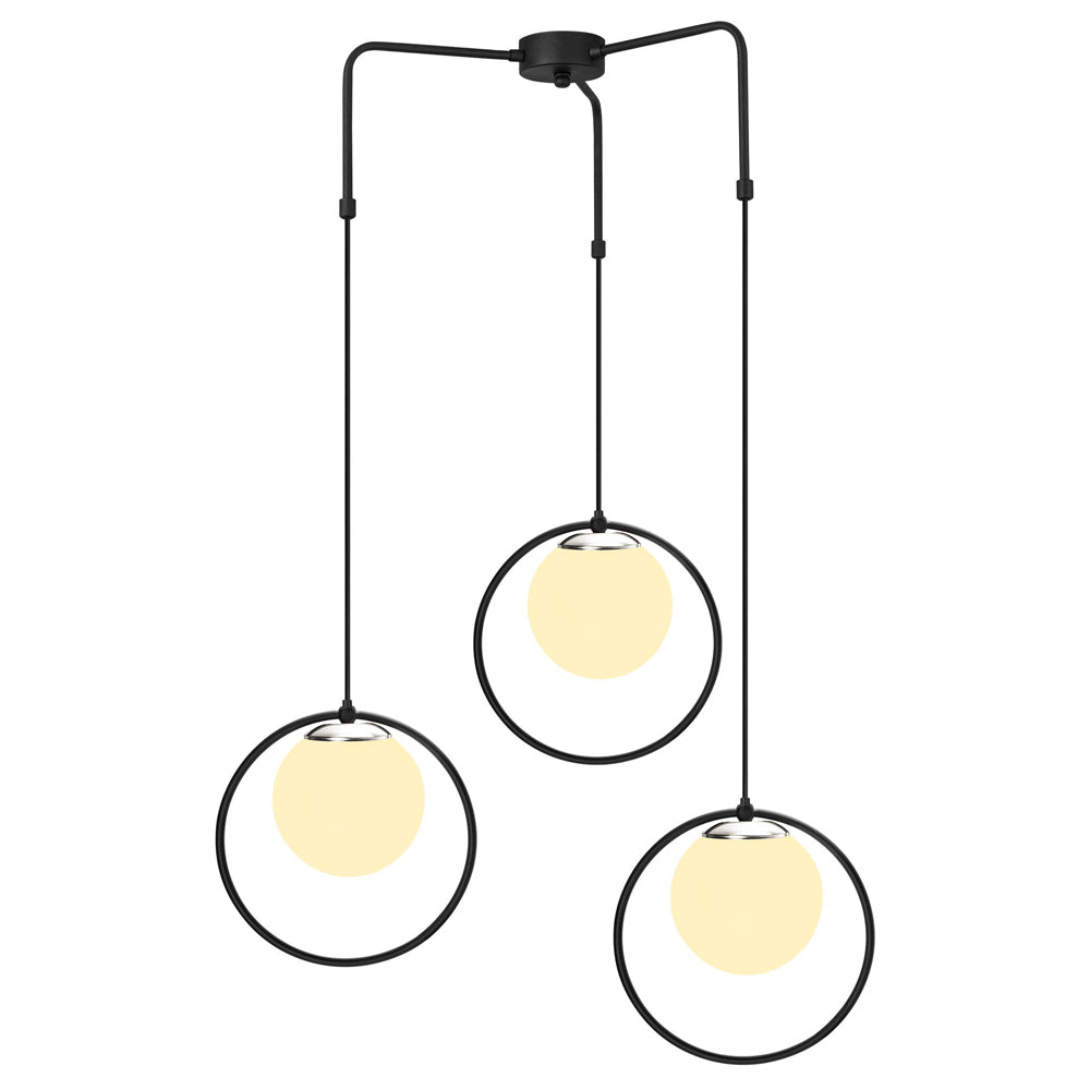 Lampa wisząca Solanum x3 czarno-biała