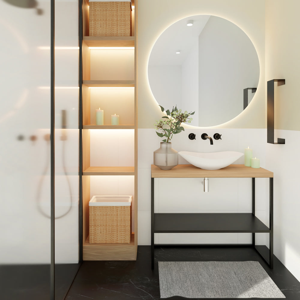 Szafka pod umywalkę Lissey z metalową półką 95 cm