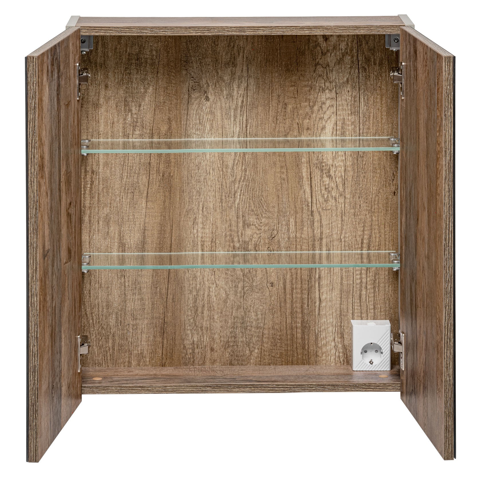 Szafka wisząca Olimmi z lustrem 60 cm szara / dąb santa