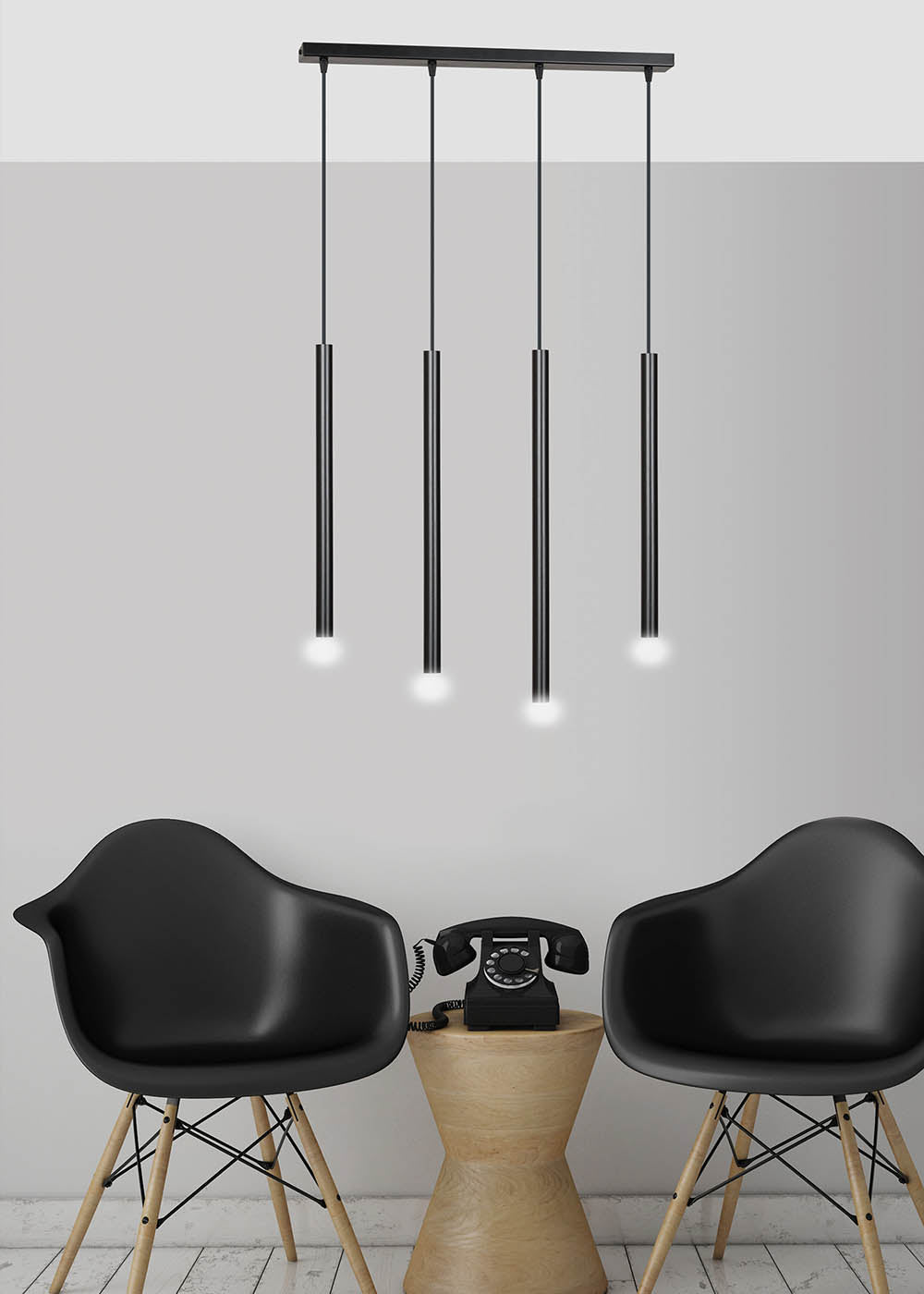 Lampa wisząca Corinaldo czarna x4