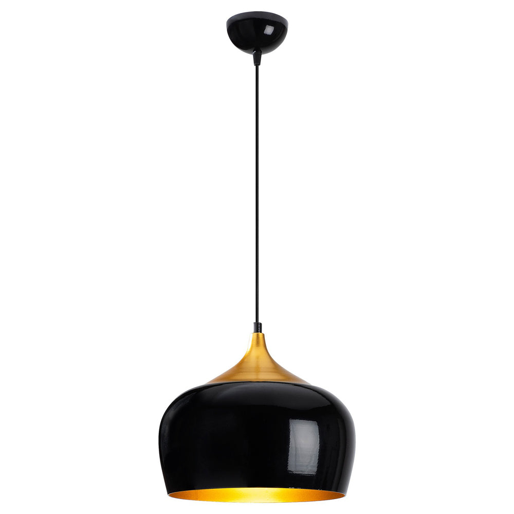 Lampa wisząca Theyro z okrągłym kloszem średnica 30 cm czarna