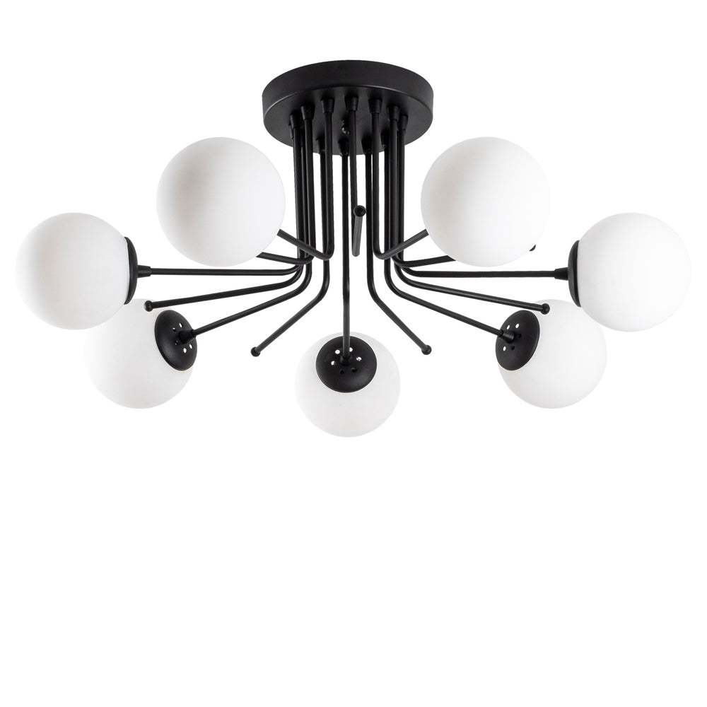 Lampa sufitowa Murrayana x7 czarno-biała