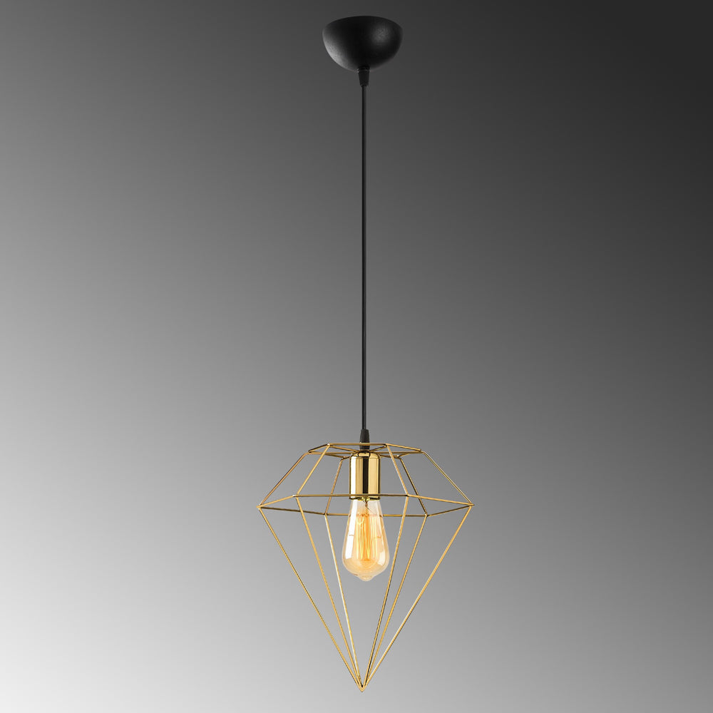 Lampa sufitowa Palmares w kształcie diamentu średnica 30 cm złota