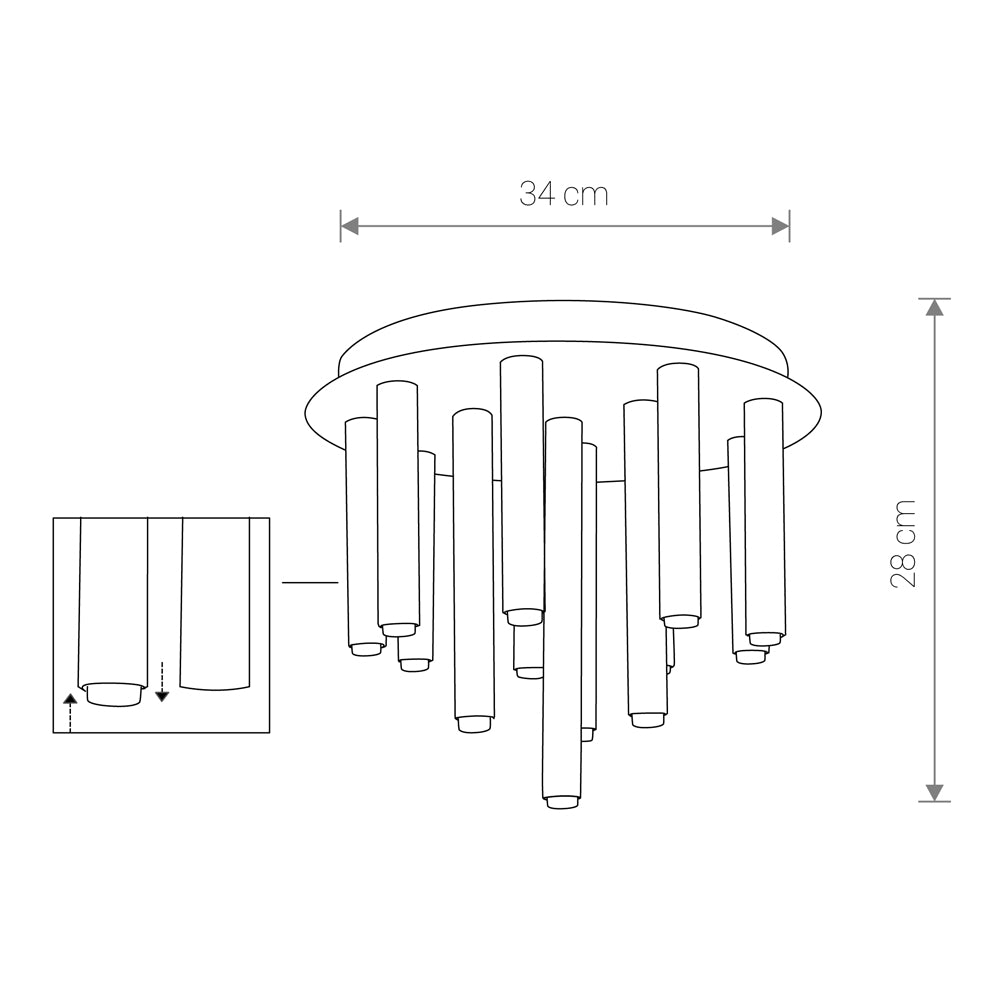 Plafon sufitowy Stalactite czarny 8355